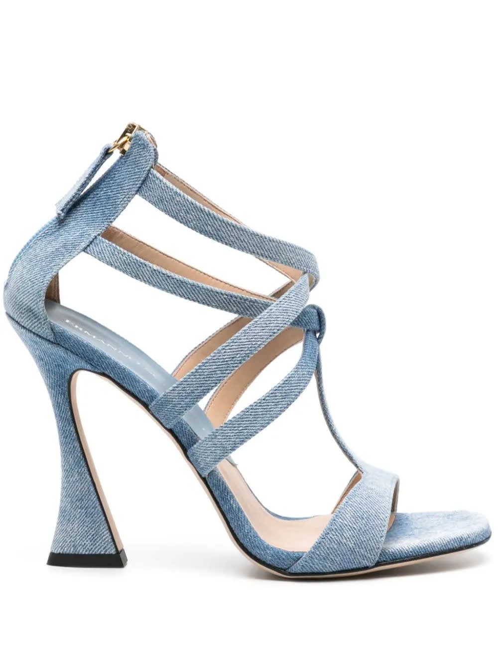 Shop Ermanno Scervino Jeans Sandals In Blue