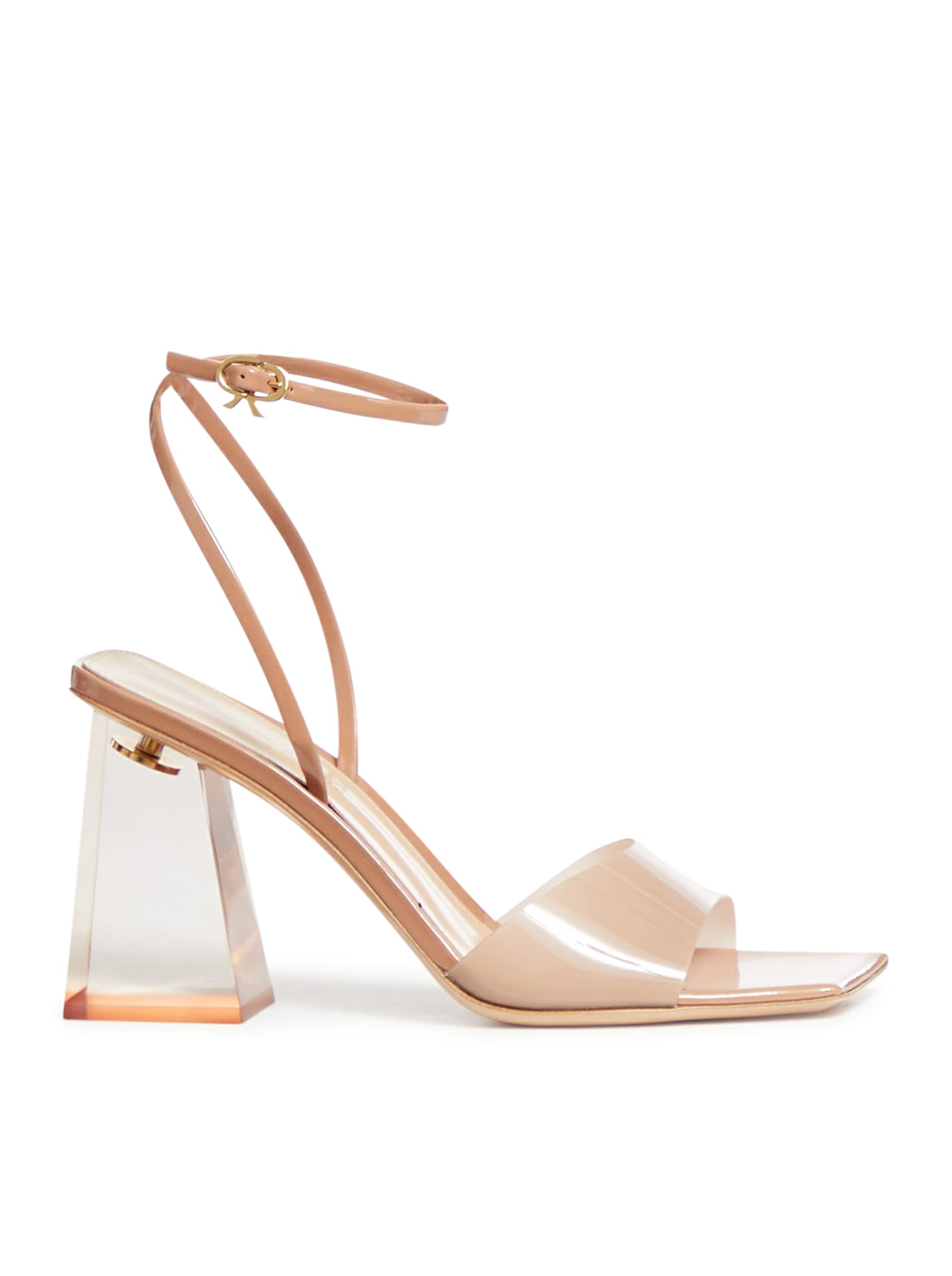 Shop Gianvito Rossi Cosmic Sandal 85 Glass+vernice In Prlp Praline