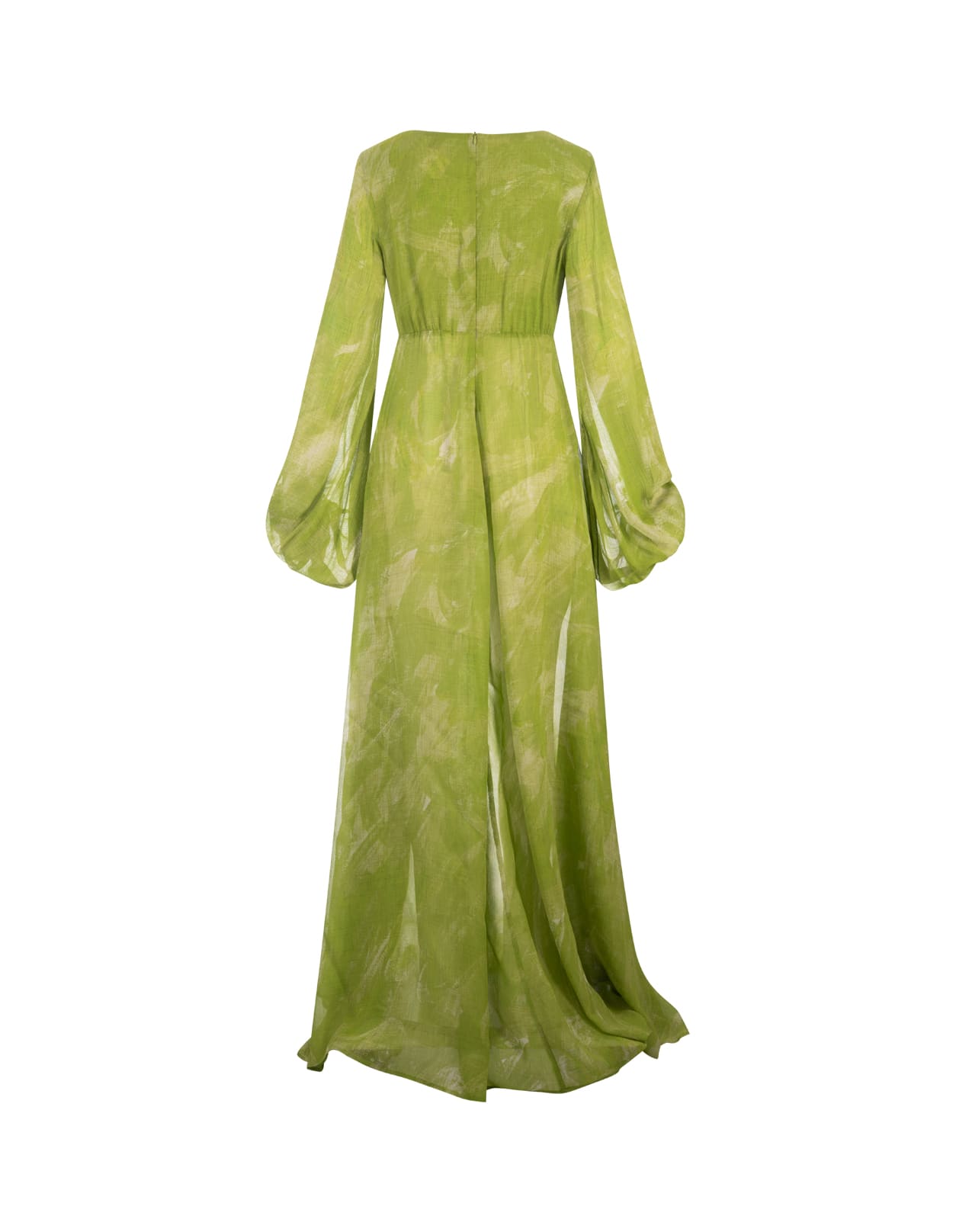 Shop Stella Jean Green Long Dress With Print