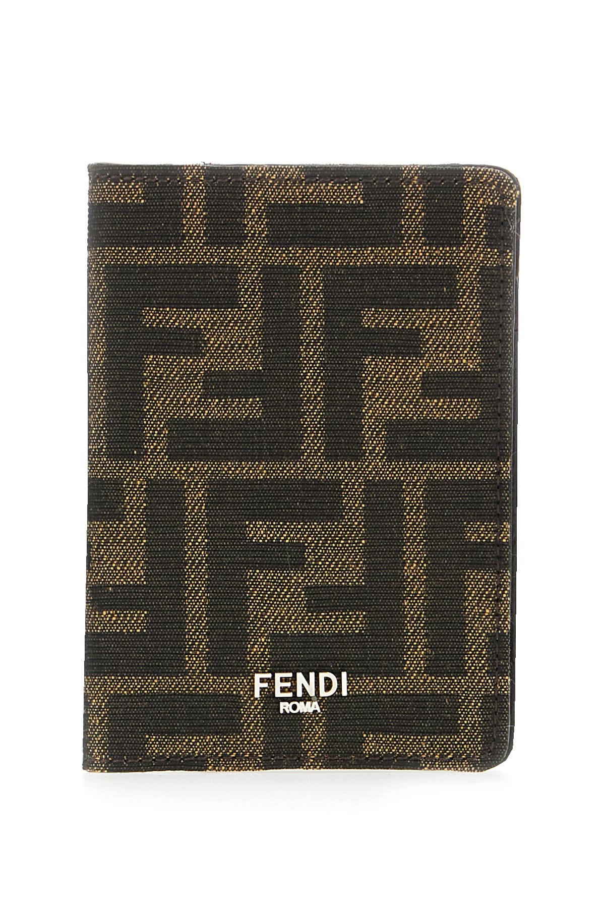 Fendi Ff-jacquard Leather Wallet In Brown