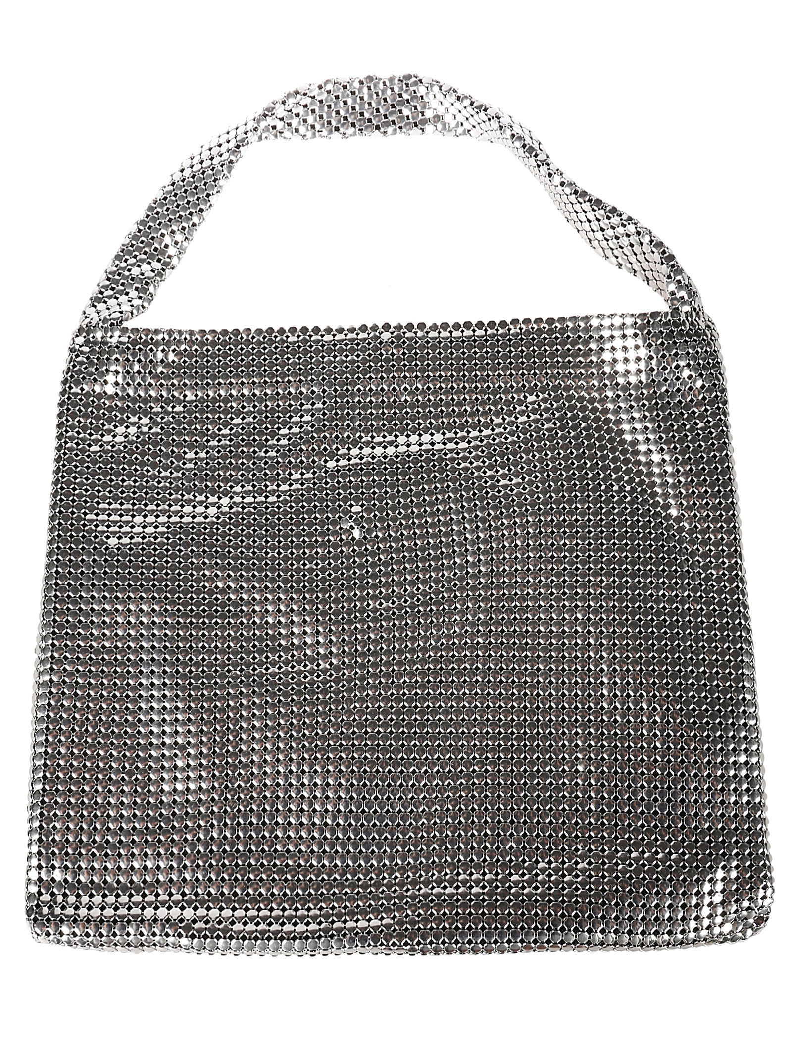 Shop Rabanne Pixel Cabas Bag In Silver