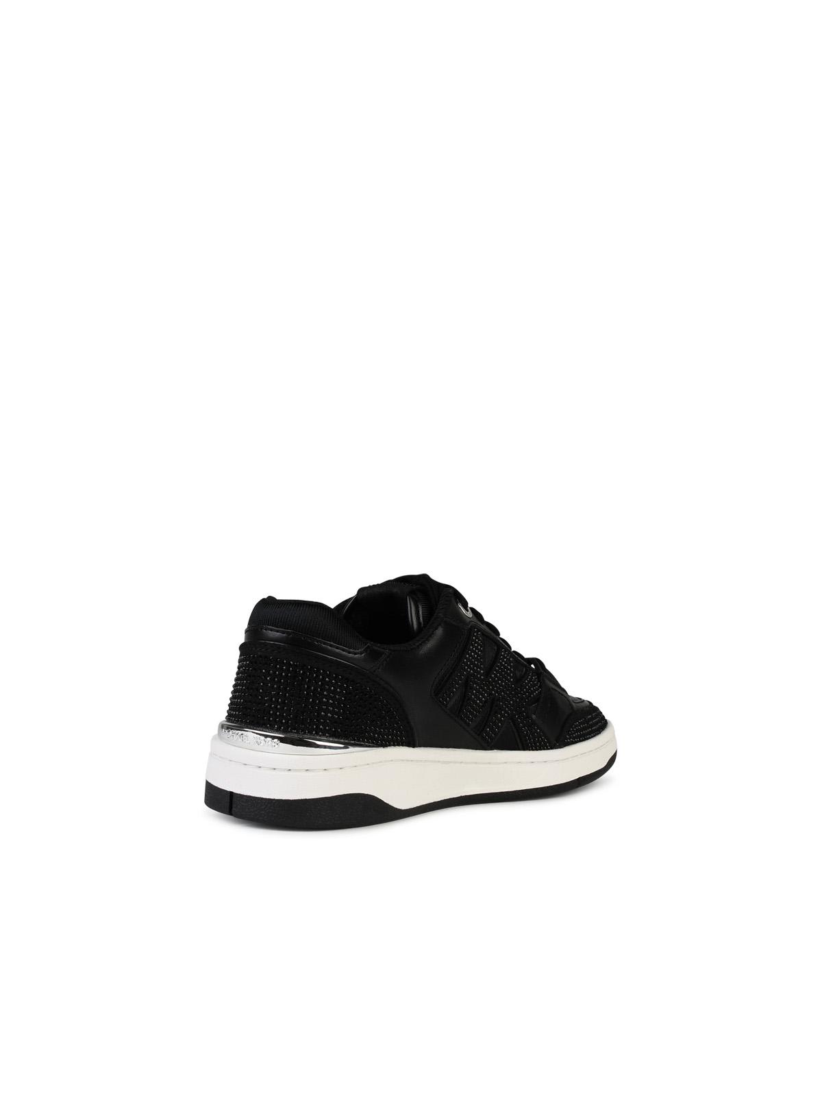 MICHAEL MICHAEL KORS REBEL BLACK LEATHER SNEAKERS 