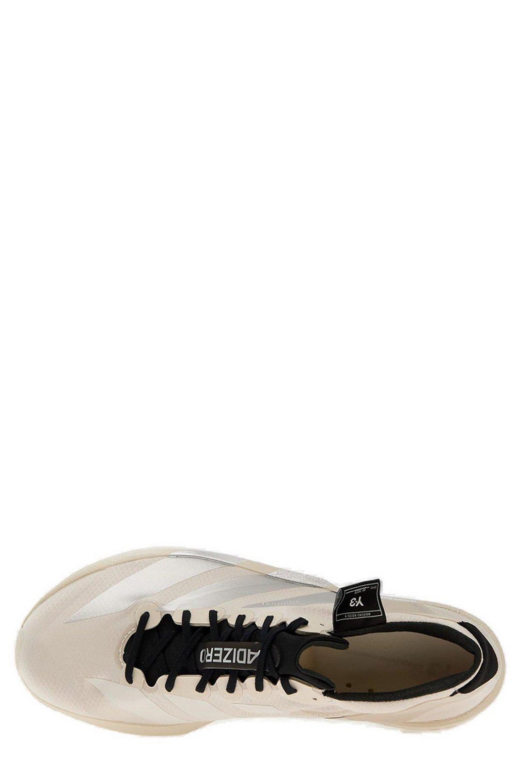 Y-3 Adizero Adios 9 Low Sneakers In Neutrals/grey