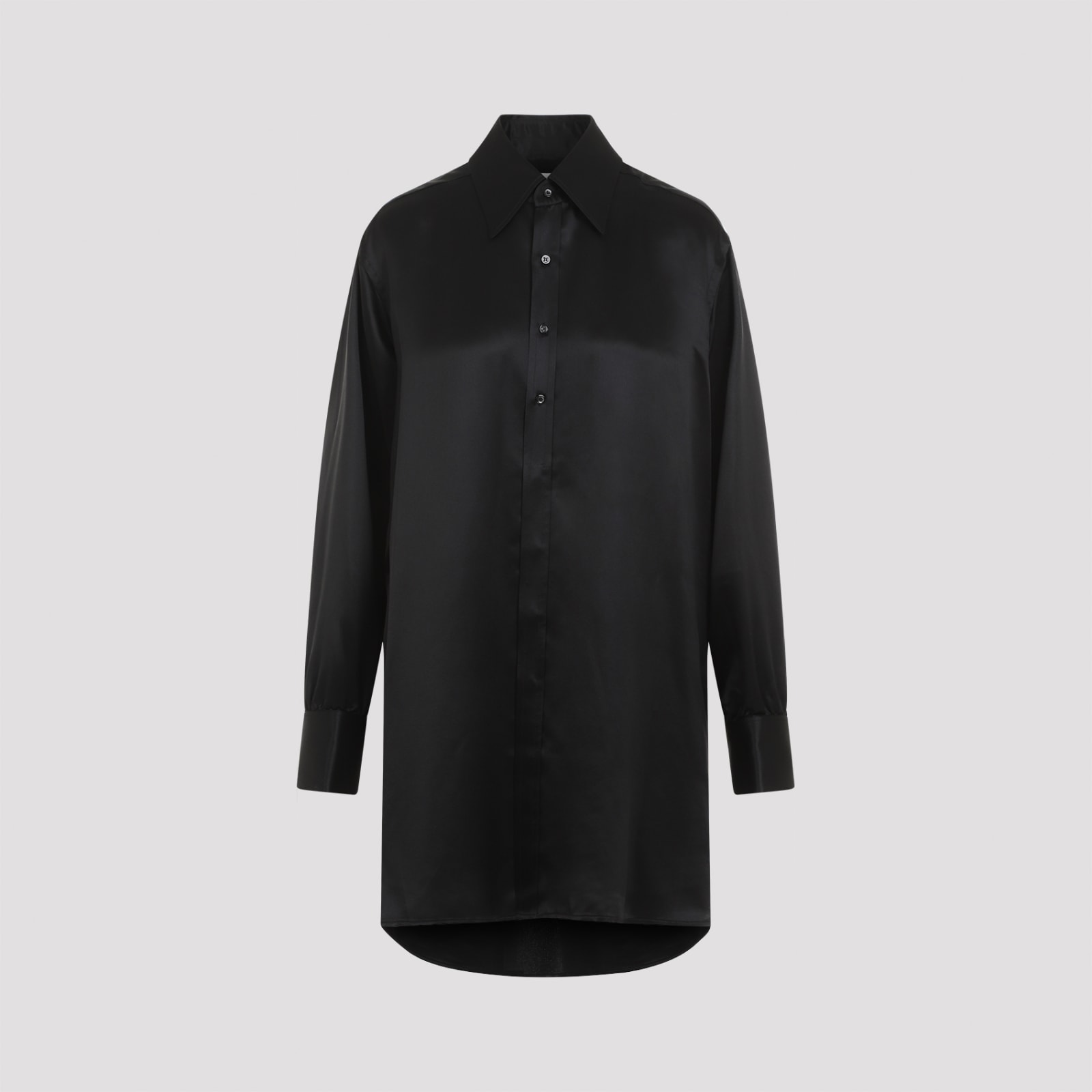 Shop Maison Margiela Silk Shirt In Black