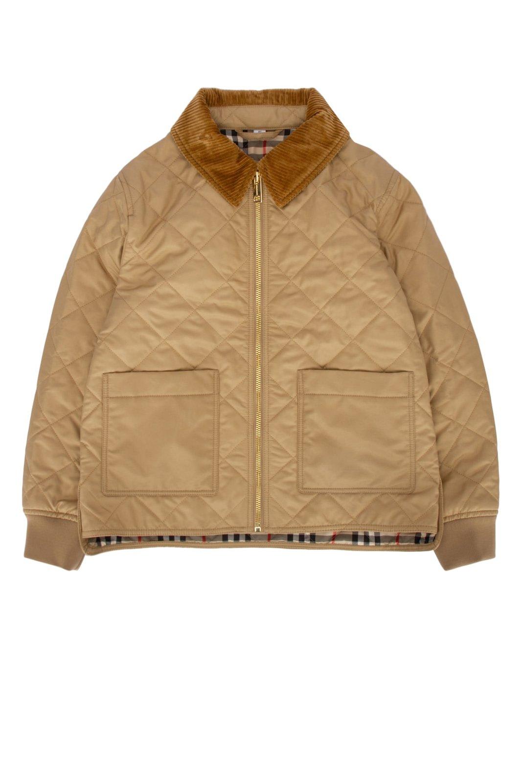 Burberry Kids' Quilted Zipped Jacket In Archive Beige