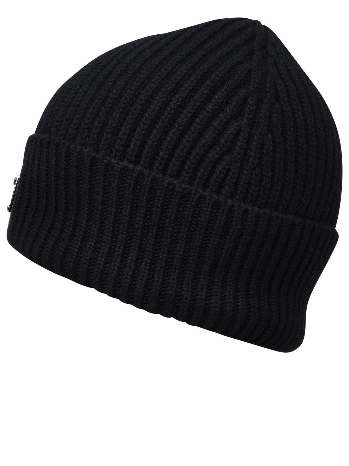 Shop Dolce & Gabbana Black Beanie In Virgin Wool