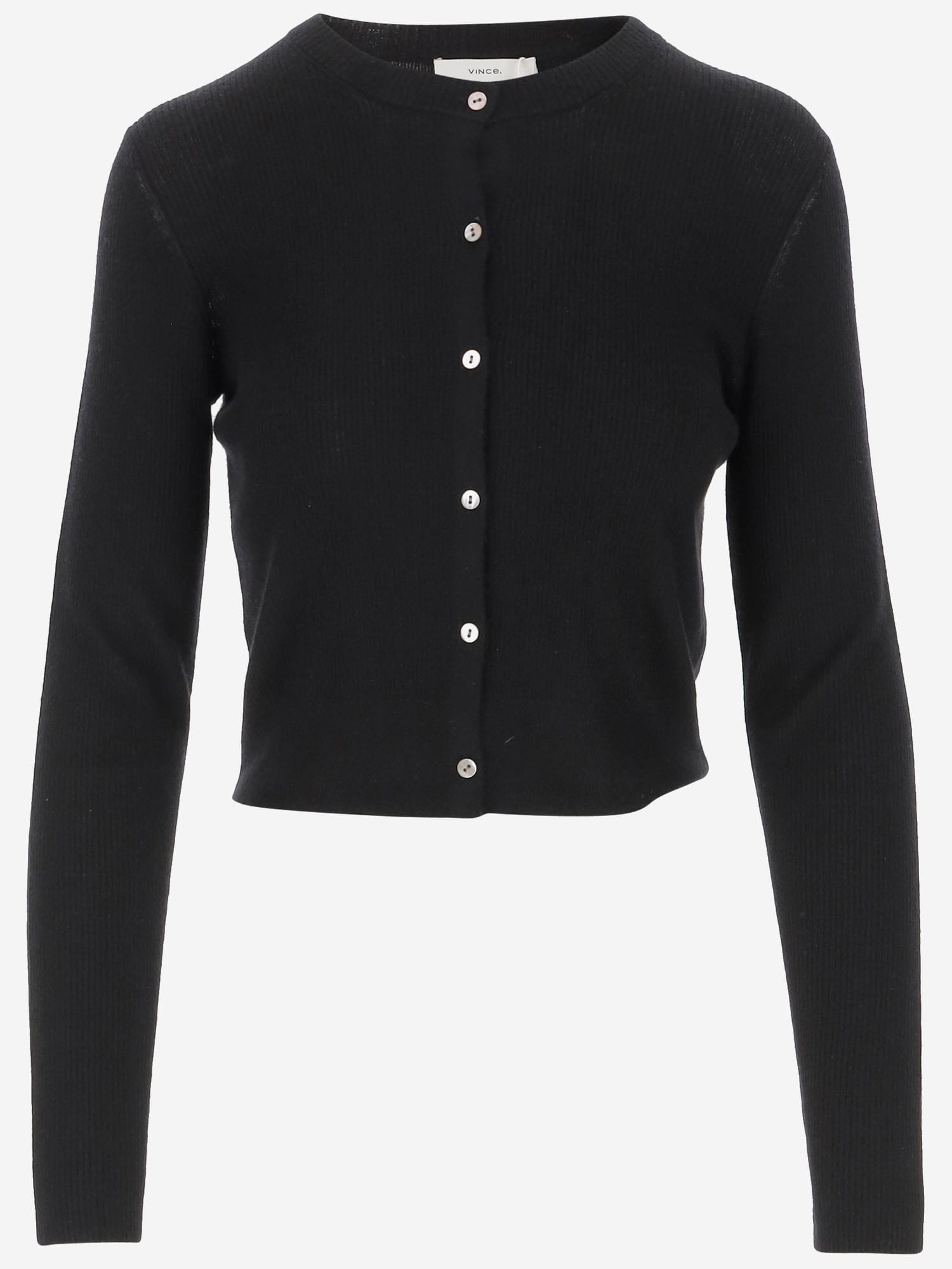 Shop Vince Cashmere Blend Cardigan In Black