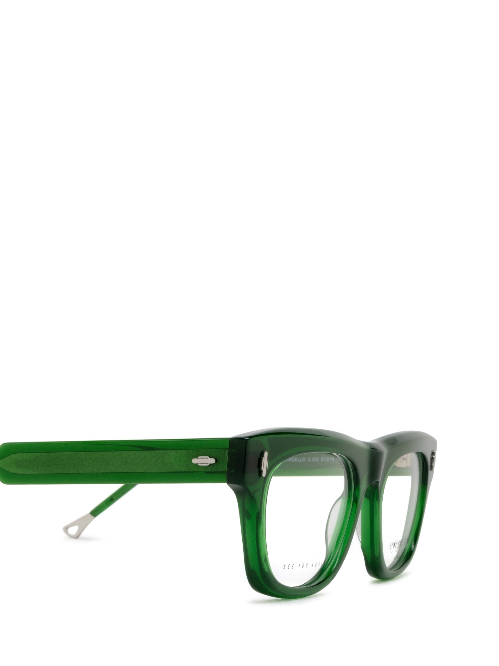 Shop Eyepetizer Marcello Transparent Green Glasses