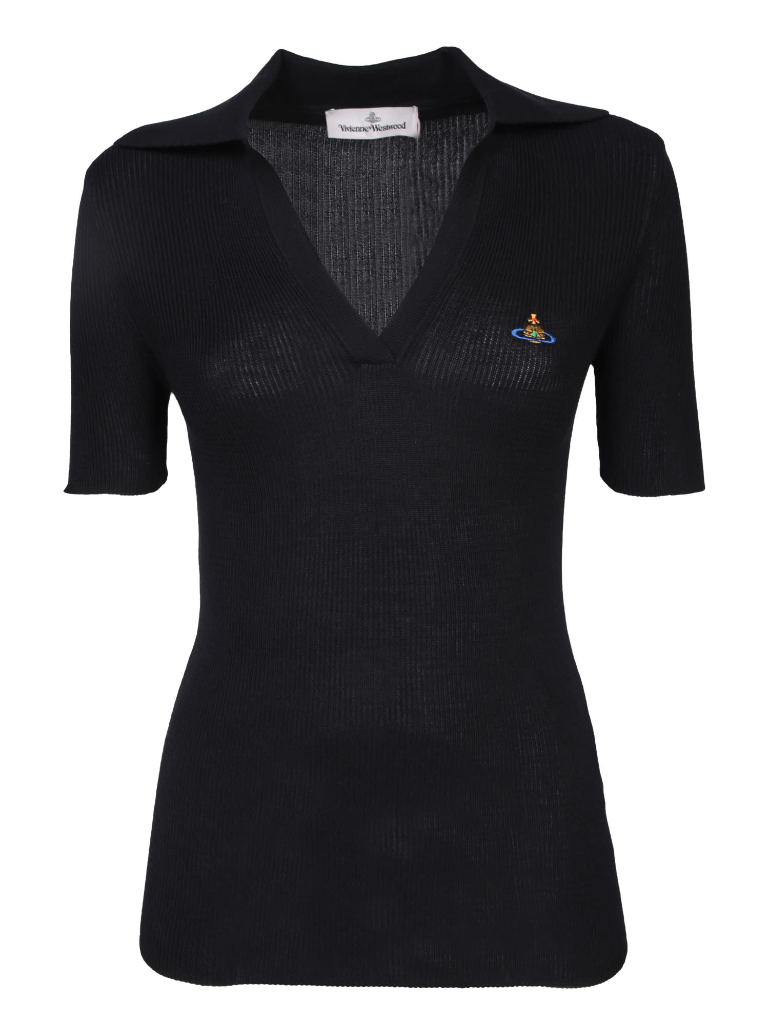 Shop Vivienne Westwood Marina Black Polo Shirt