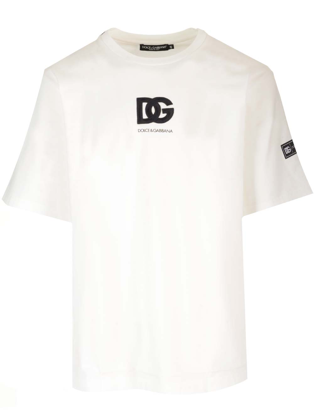 Dolce & Gabbana Crew Neck T-shirt In Bianco