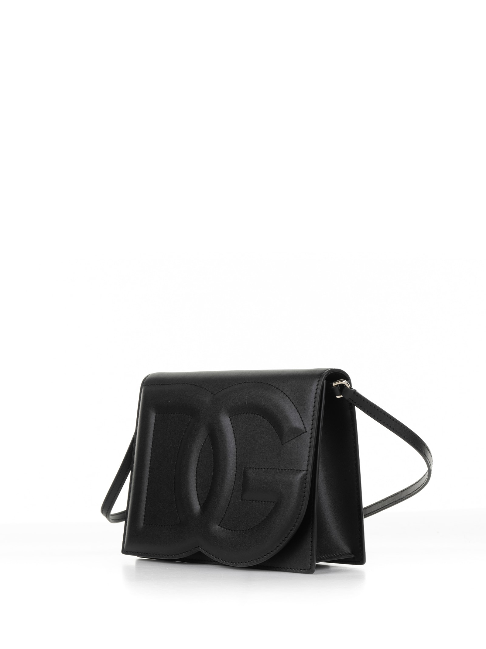 Shop Dolce & Gabbana Black Leather Shoulder Bag In Nero
