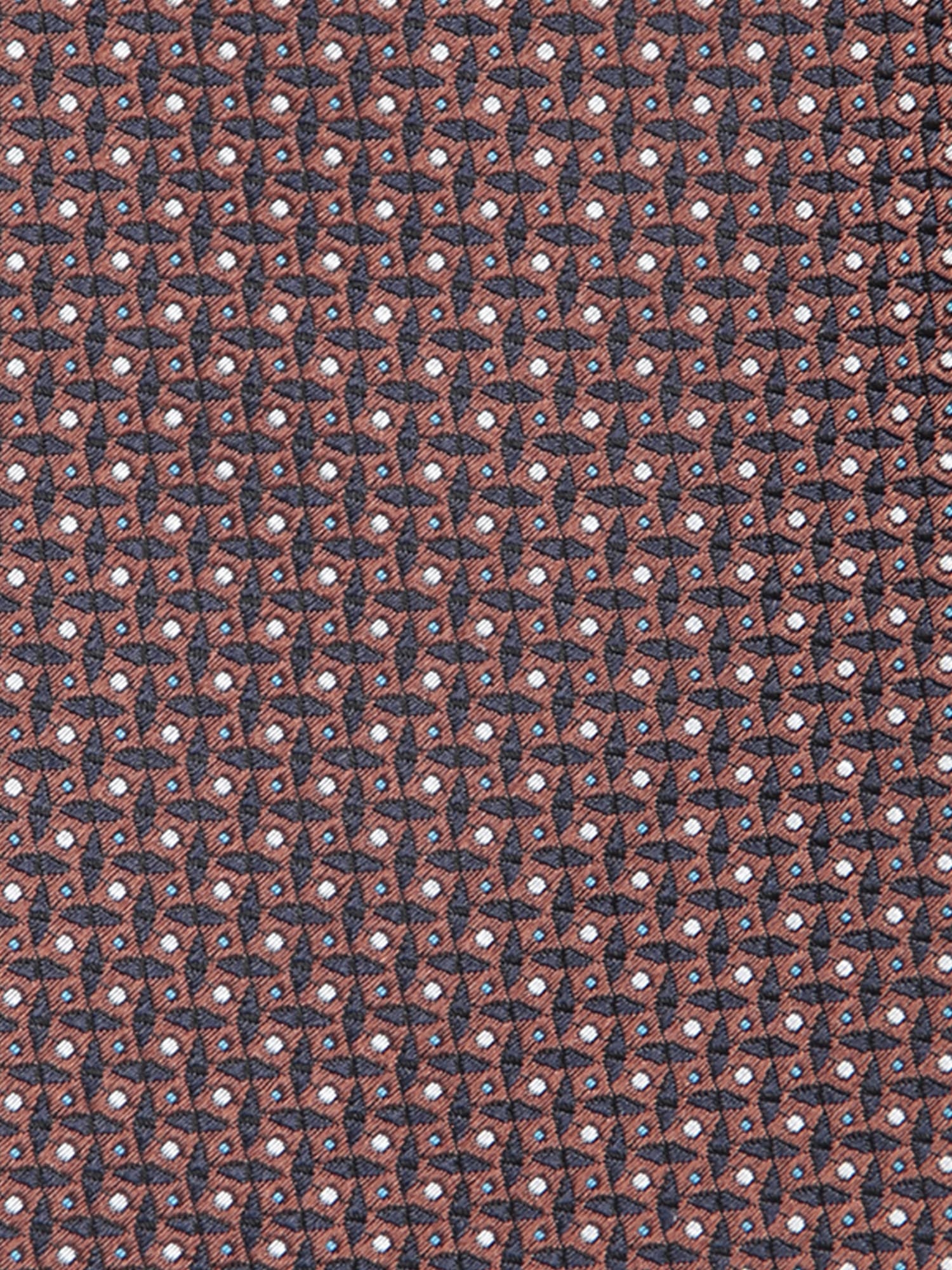 Canali Mini Geometric Pattern Black/brown Tie In Brown
