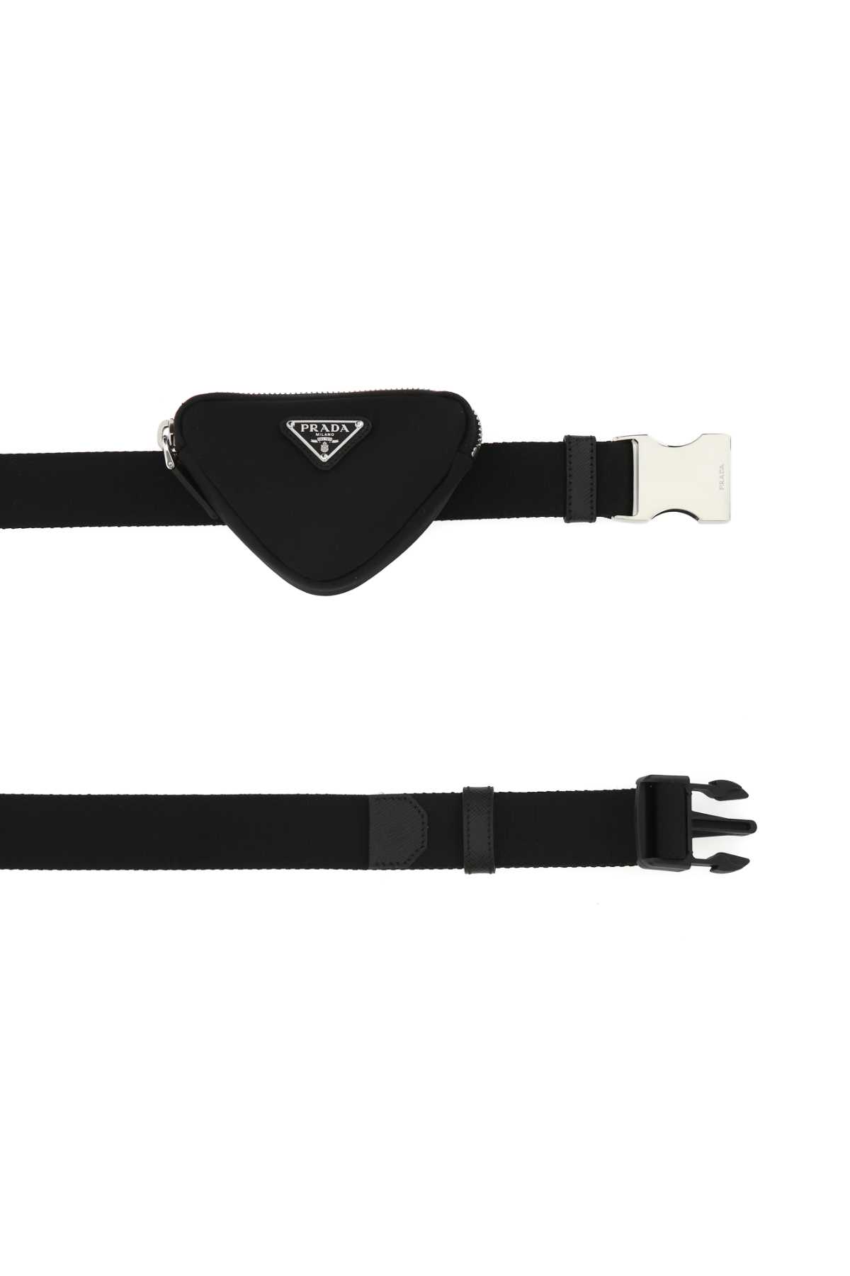 Shop Prada Black Nylon Belt In F0002