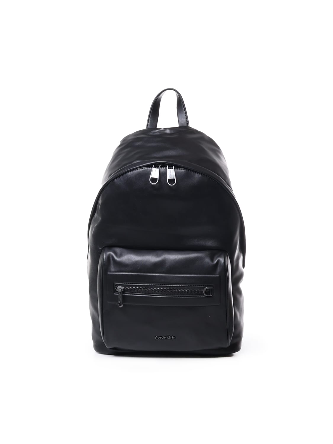 Calvin Klein Faux Leather Backpack In Balck