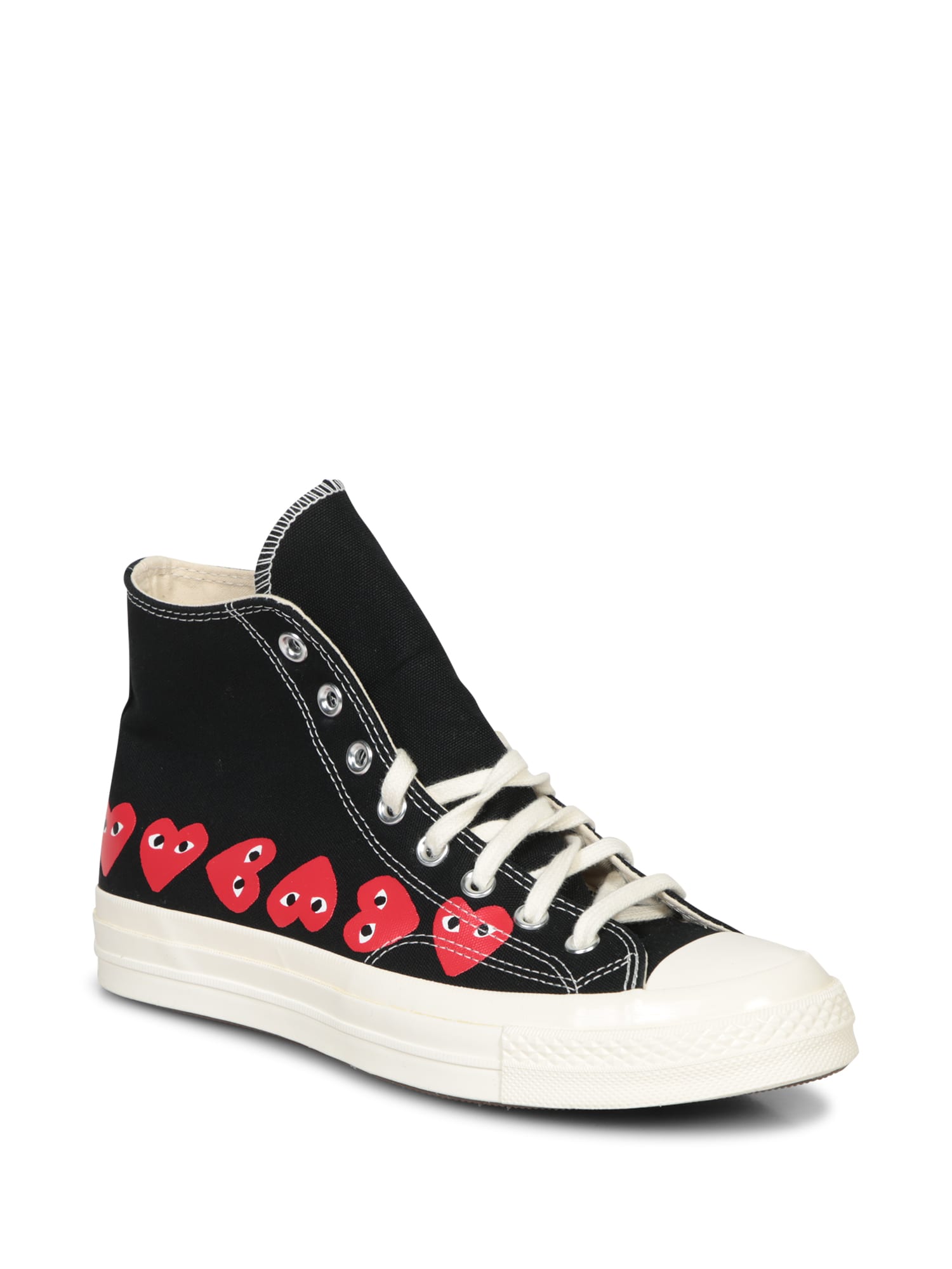 Comme Des Garçons Play Multi Heart High Black Sneakers In Black