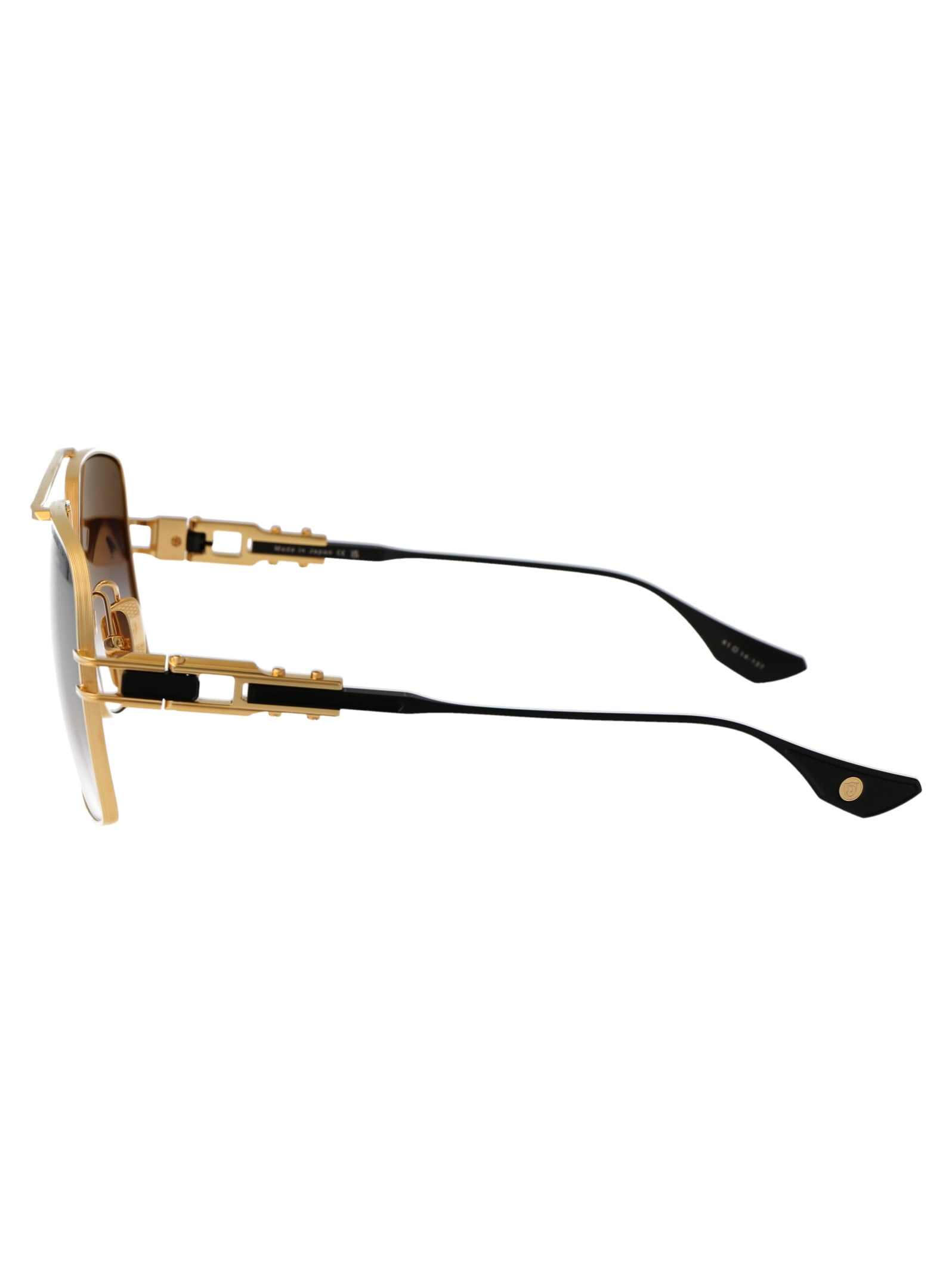 Shop Dita Grand-emperik Sunglasses In Yellow Gold - Matte Black W/ Dark Grey To Clear Gradient