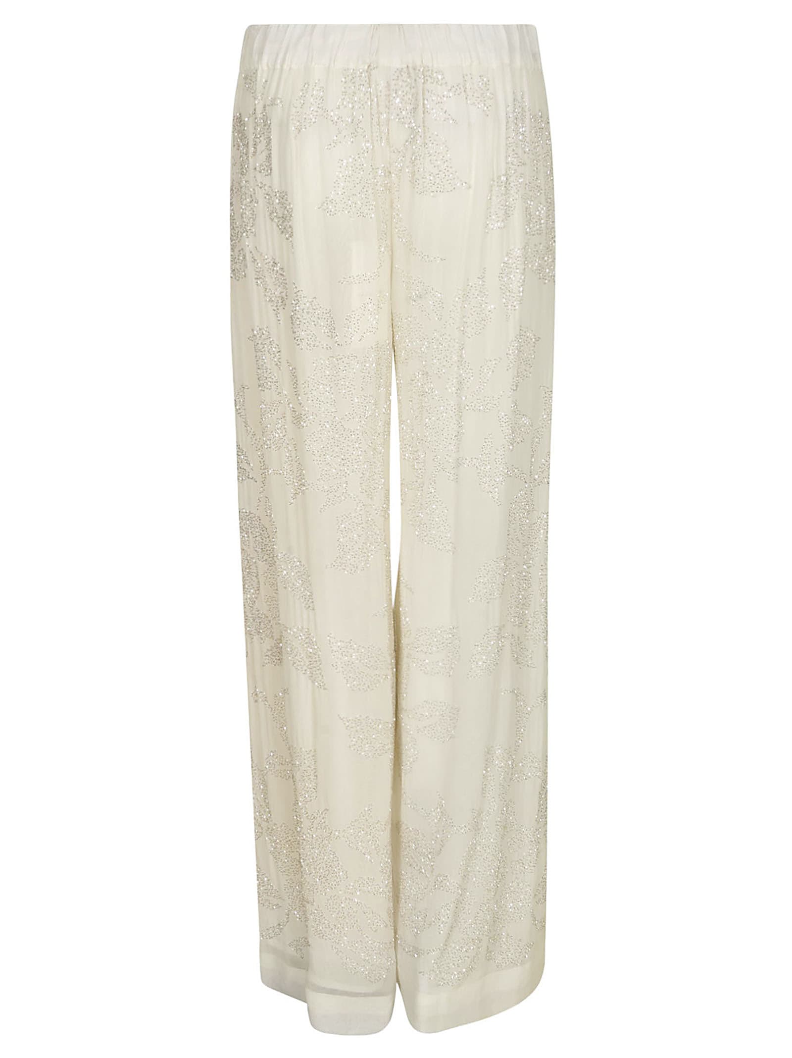 Shop P.a.r.o.s.h Embellished Trousers In White