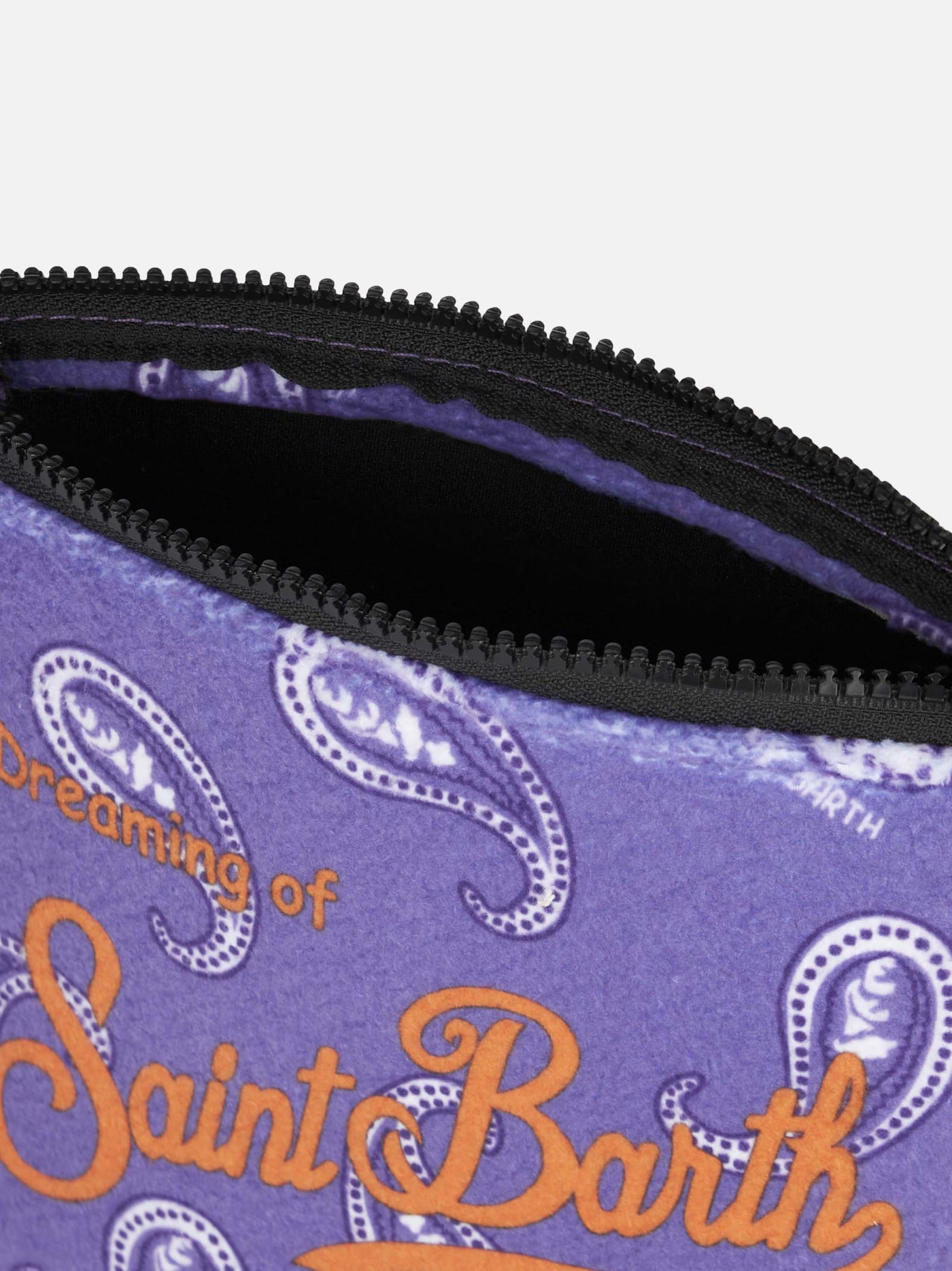 Mc2 Saint Barth Aline Pochette With Purple Paisley Print In Pink