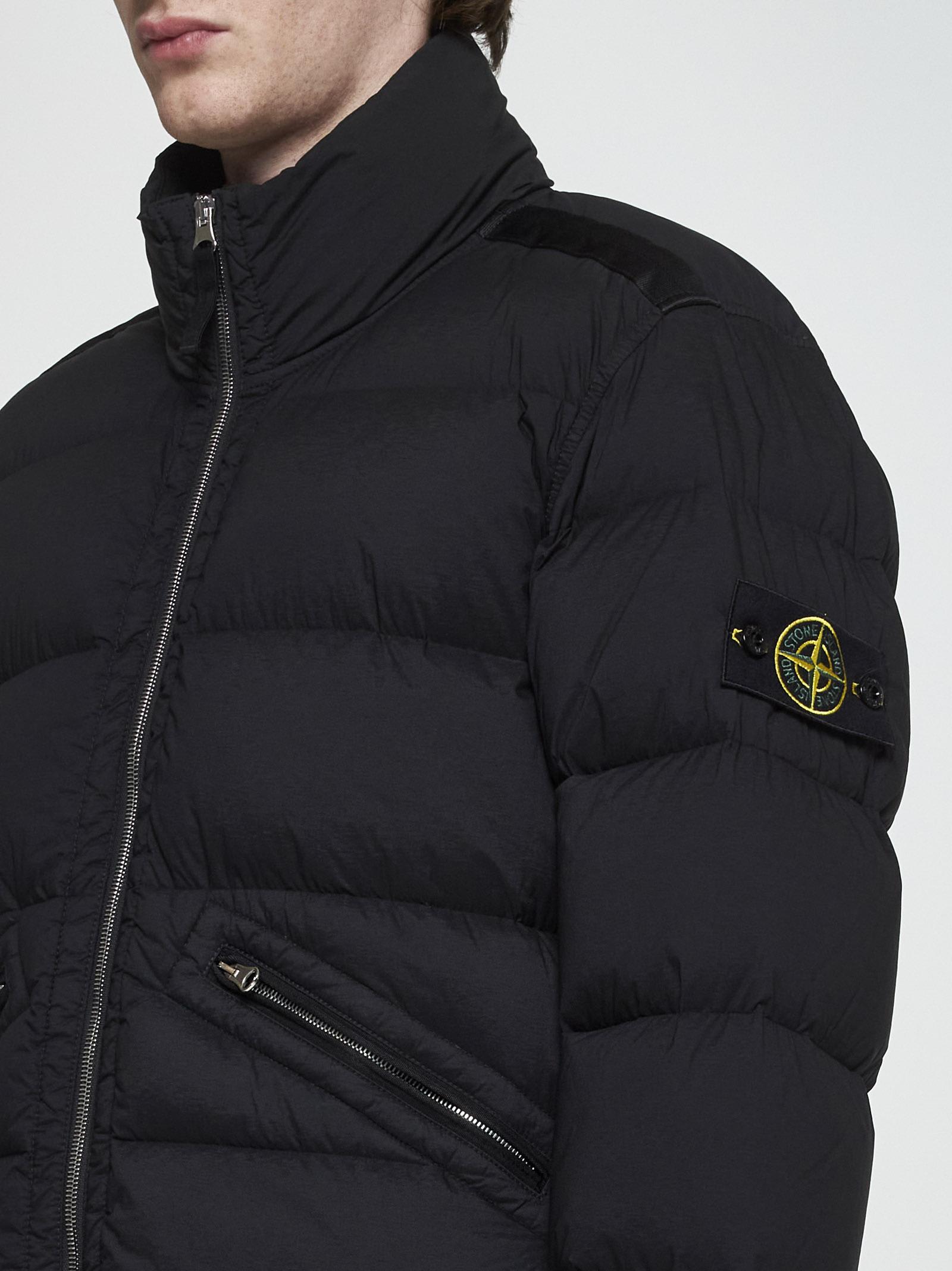 Shop Stone Island Quilted Nylon Down Jacket In Black