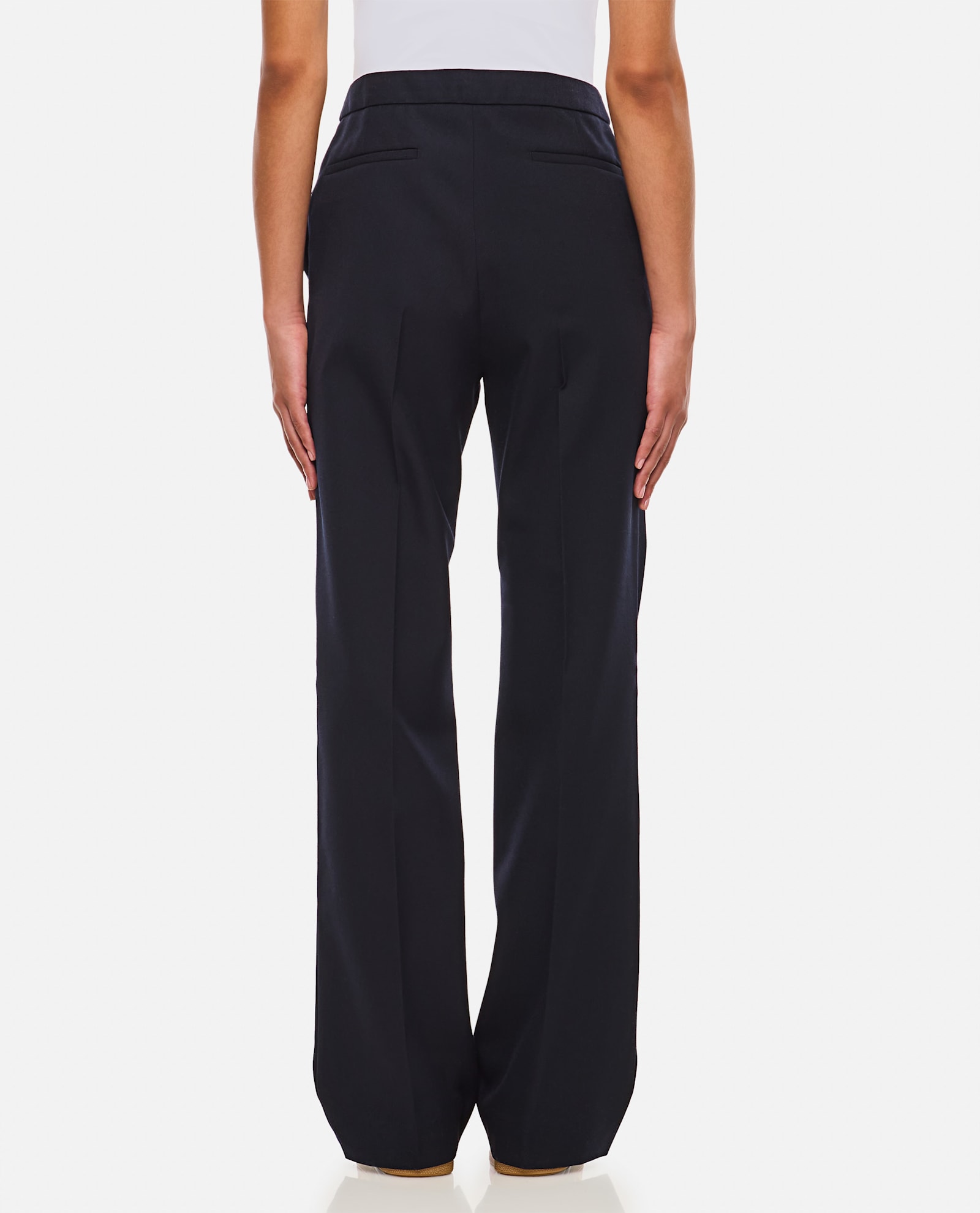Moncler High Waist Denim Pants In Blue