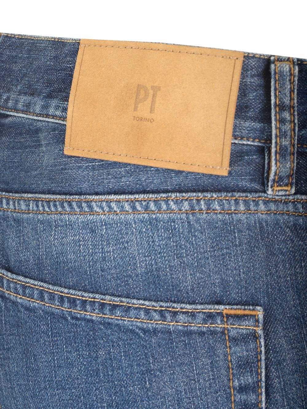 Shop Pt Torino Blue Stretch Denim Jeans