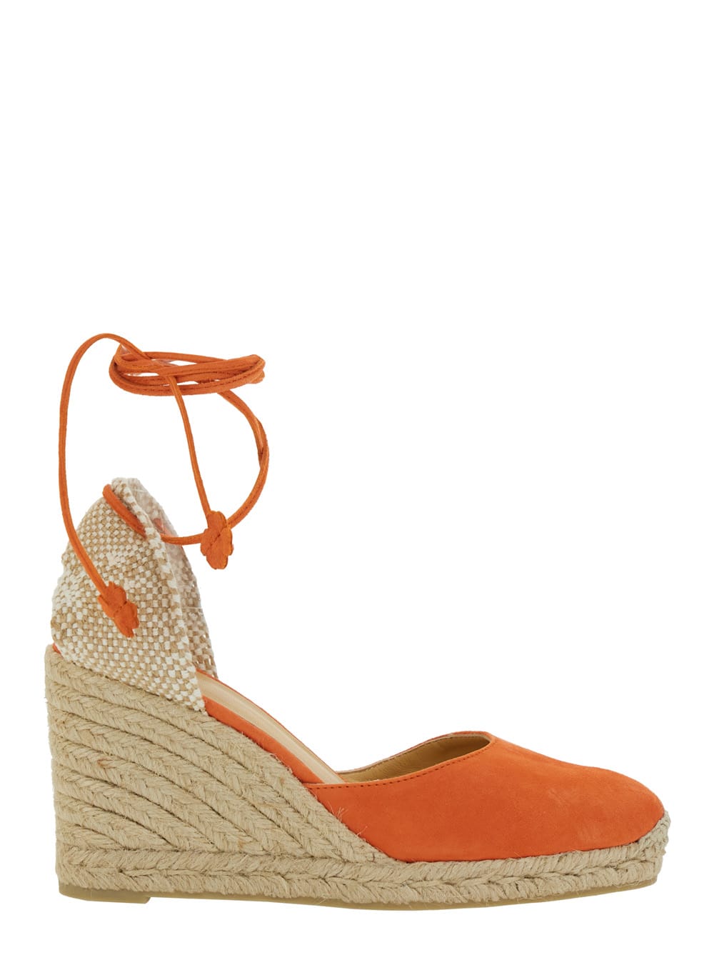 Castañer carina Orange And Beige Espadrilles With Wedge And Closed Toe In Canvas And Suede Women