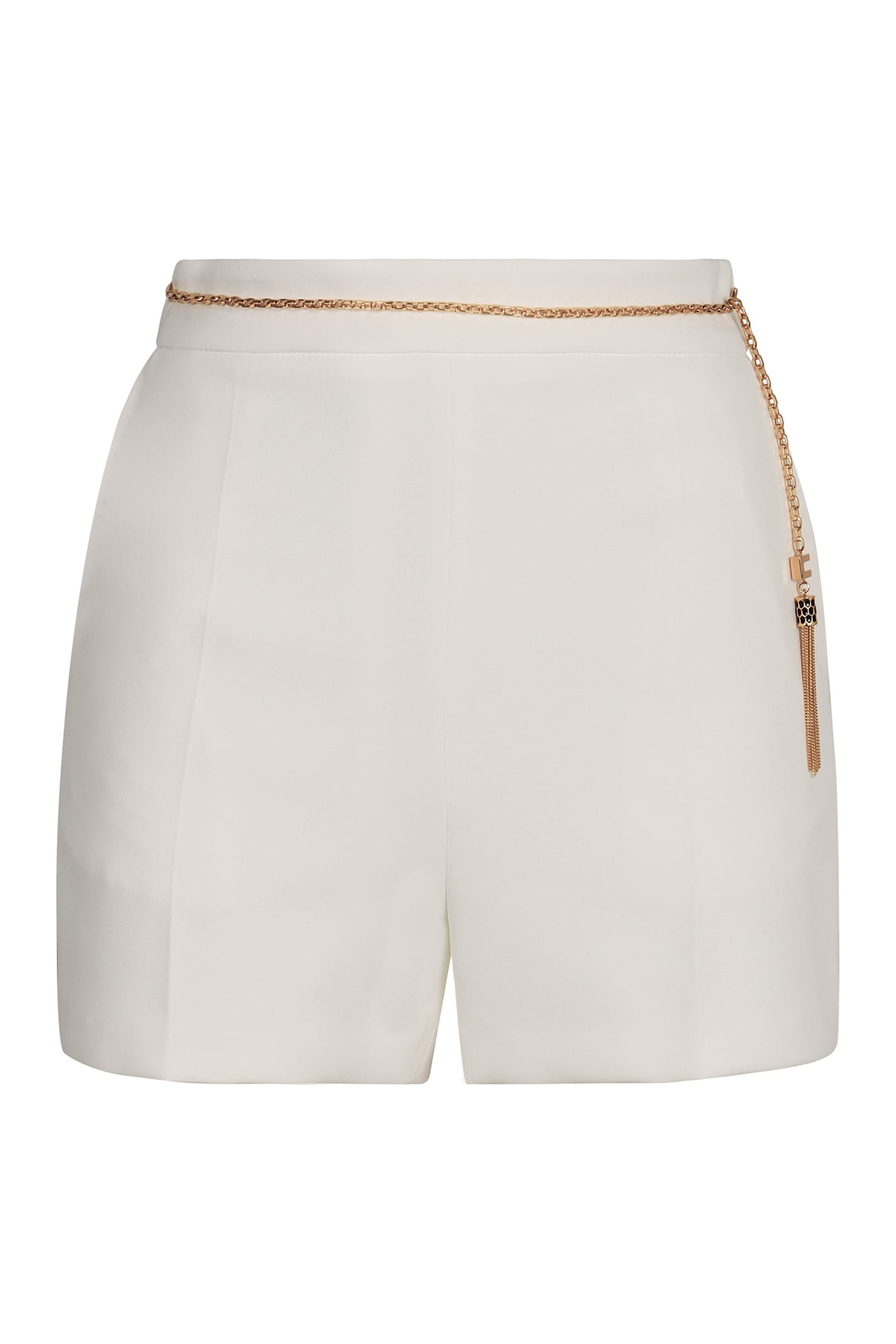 Elisabetta Franchi Chain Detailed Slim Fit Shorts In White
