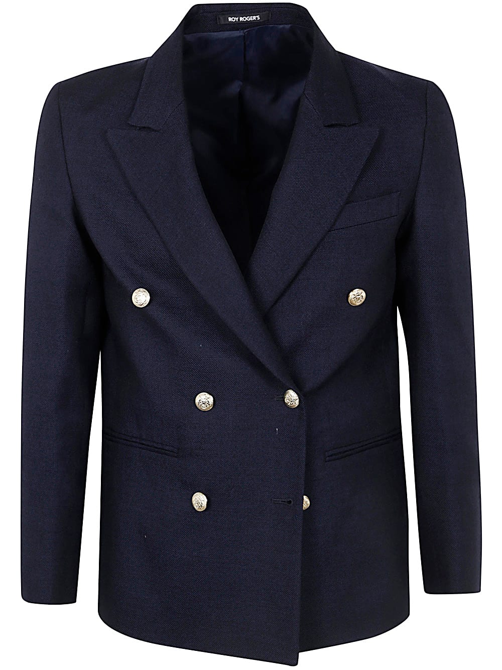 Shop Roy Rogers Jacket Doublebreasts Woman Twill Wool In Blue Navy