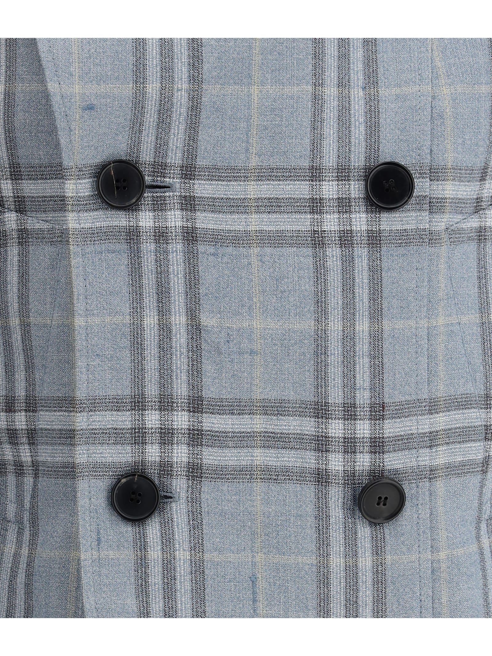 Burberry Check Silk Blend Trench Jacket In Gray