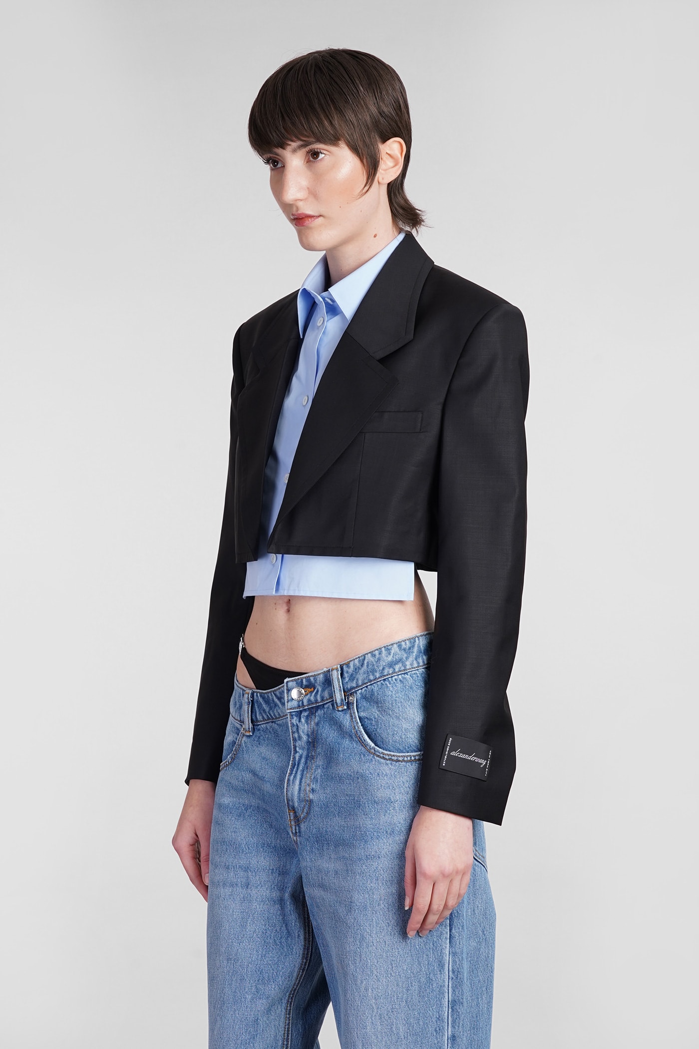 Shop Alexander Wang Blazer In Black Wool