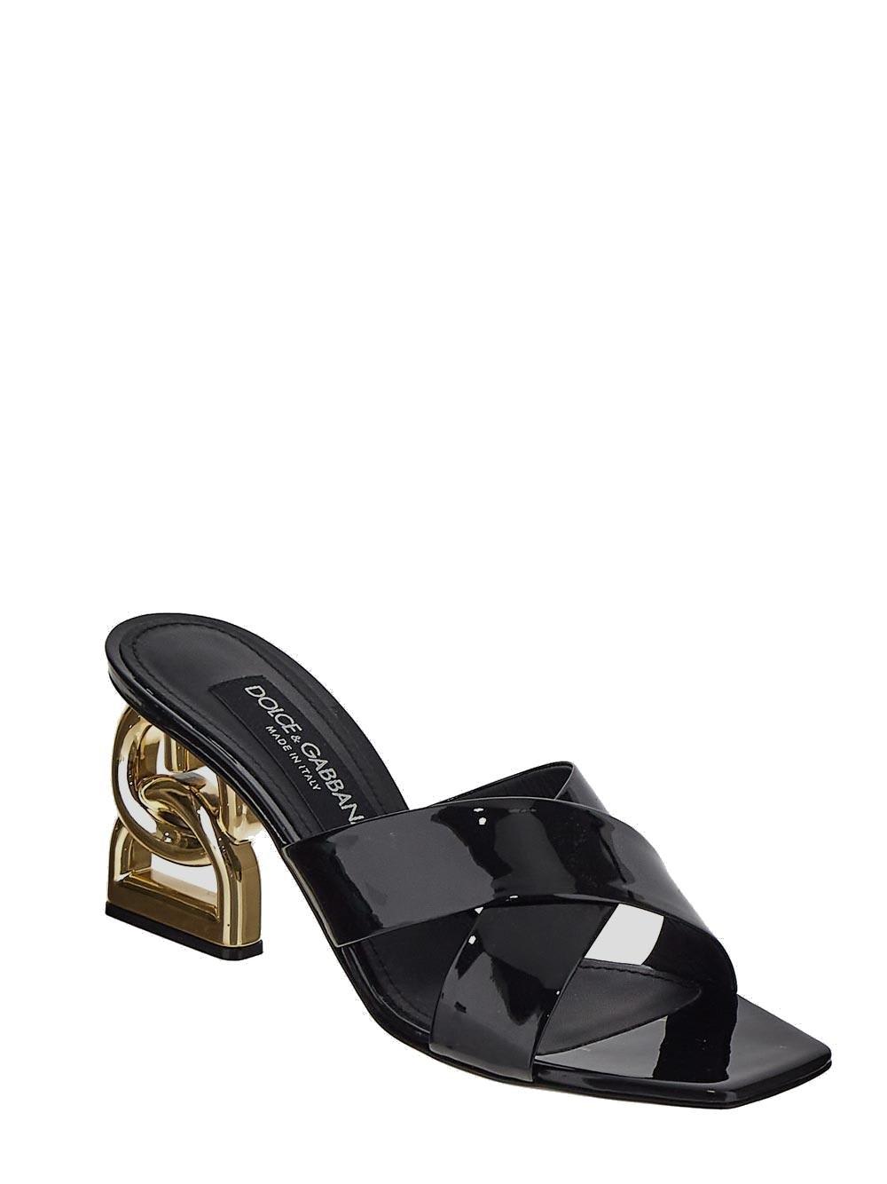 Shop Dolce & Gabbana Crossover Strap Mules In Black