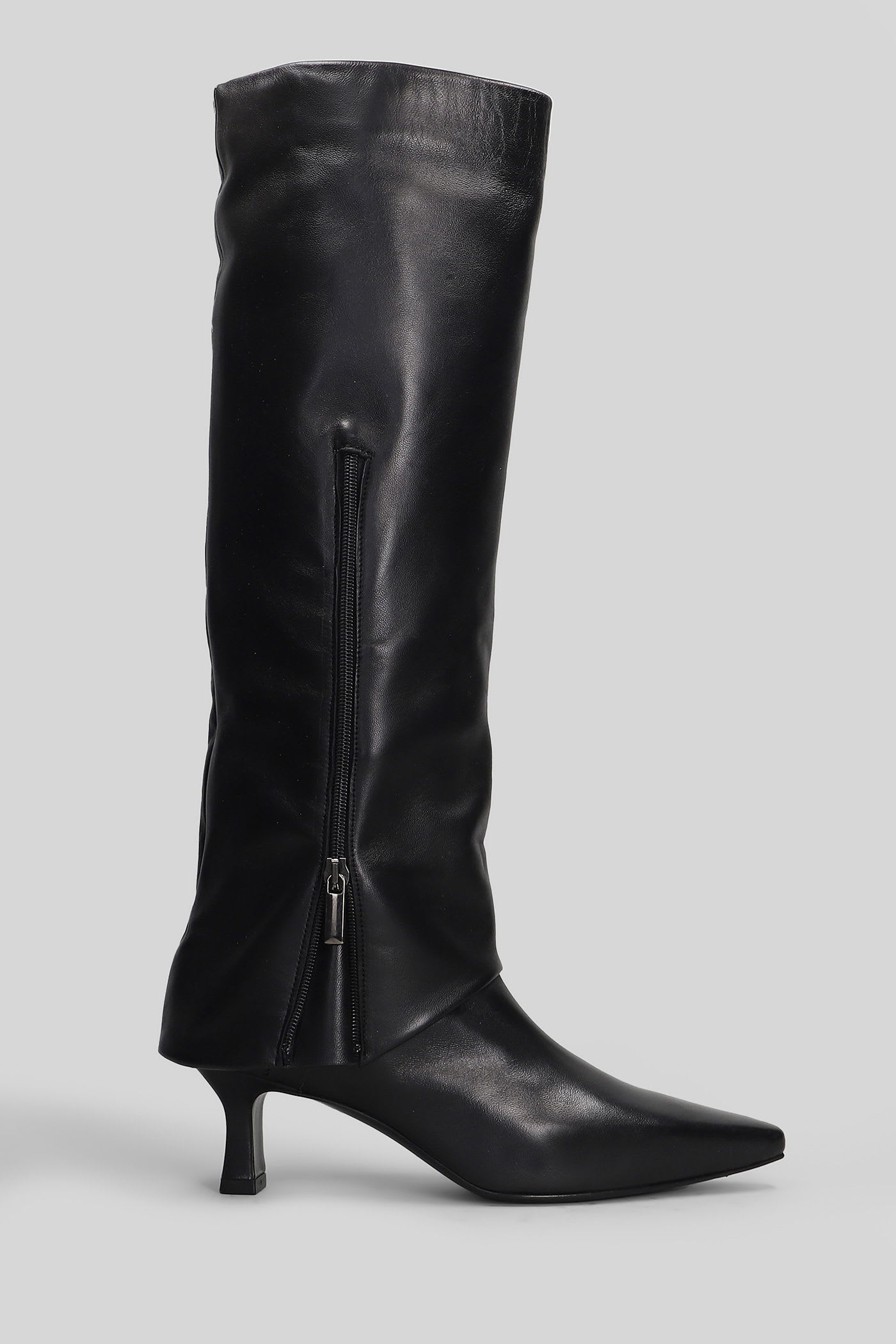 The Seller High Heels Boots In Black Leather In Black