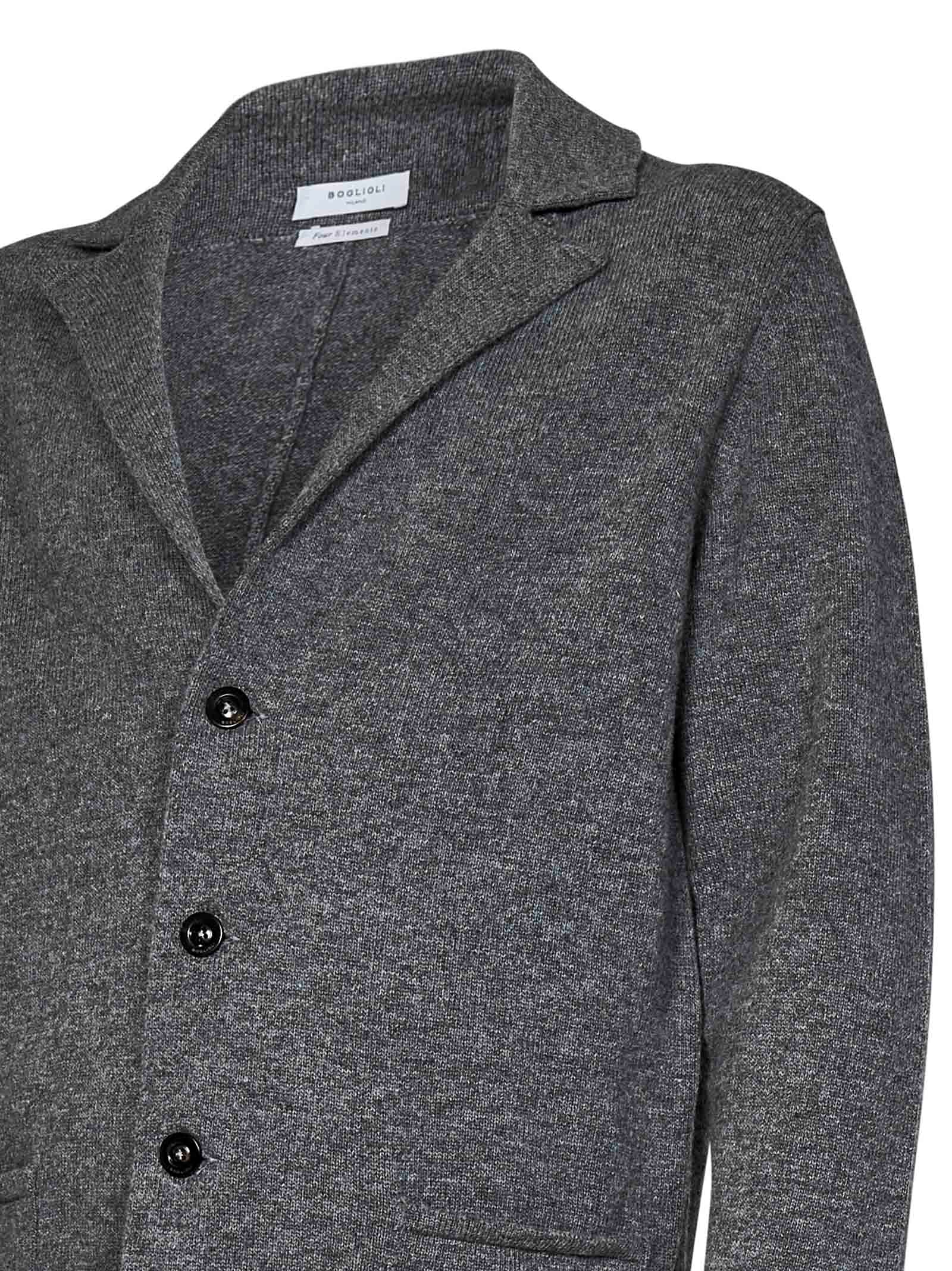 Shop Boglioli Cardigan In Grey