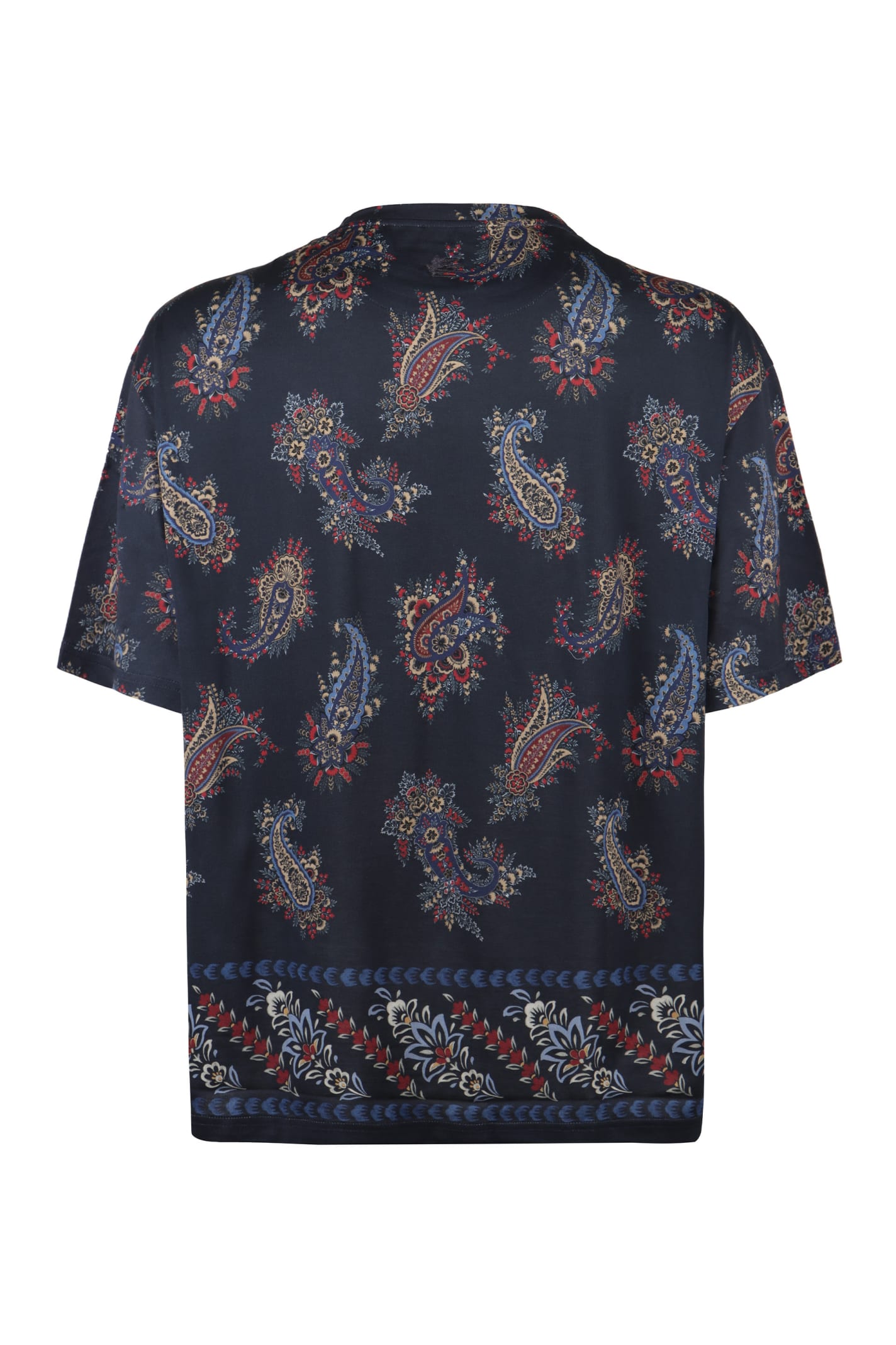 Shop Etro Cotton Crew-neck T-shirt In Fantasia