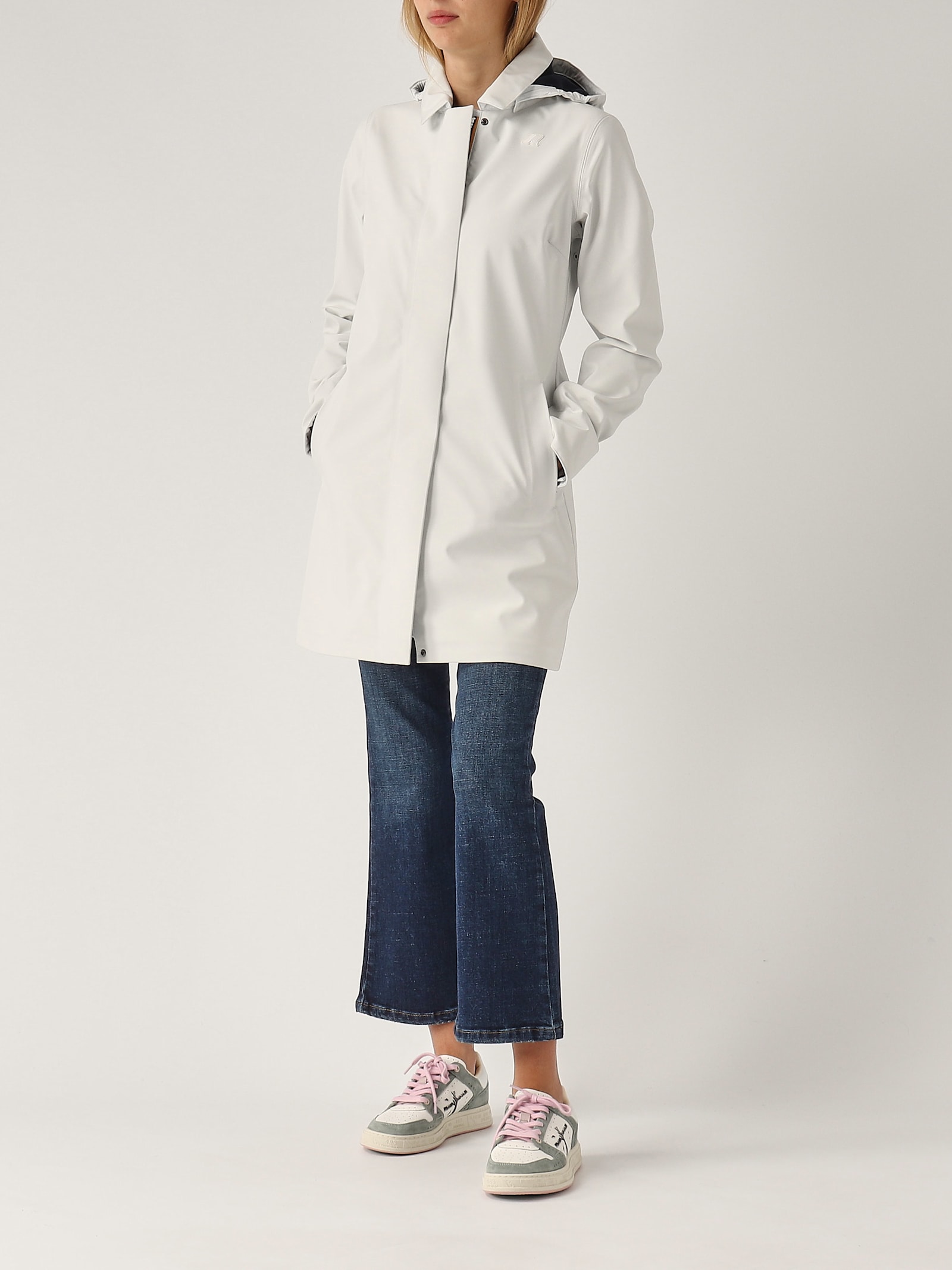 Shop K-way Mathy Bonded Jacket In Bianco