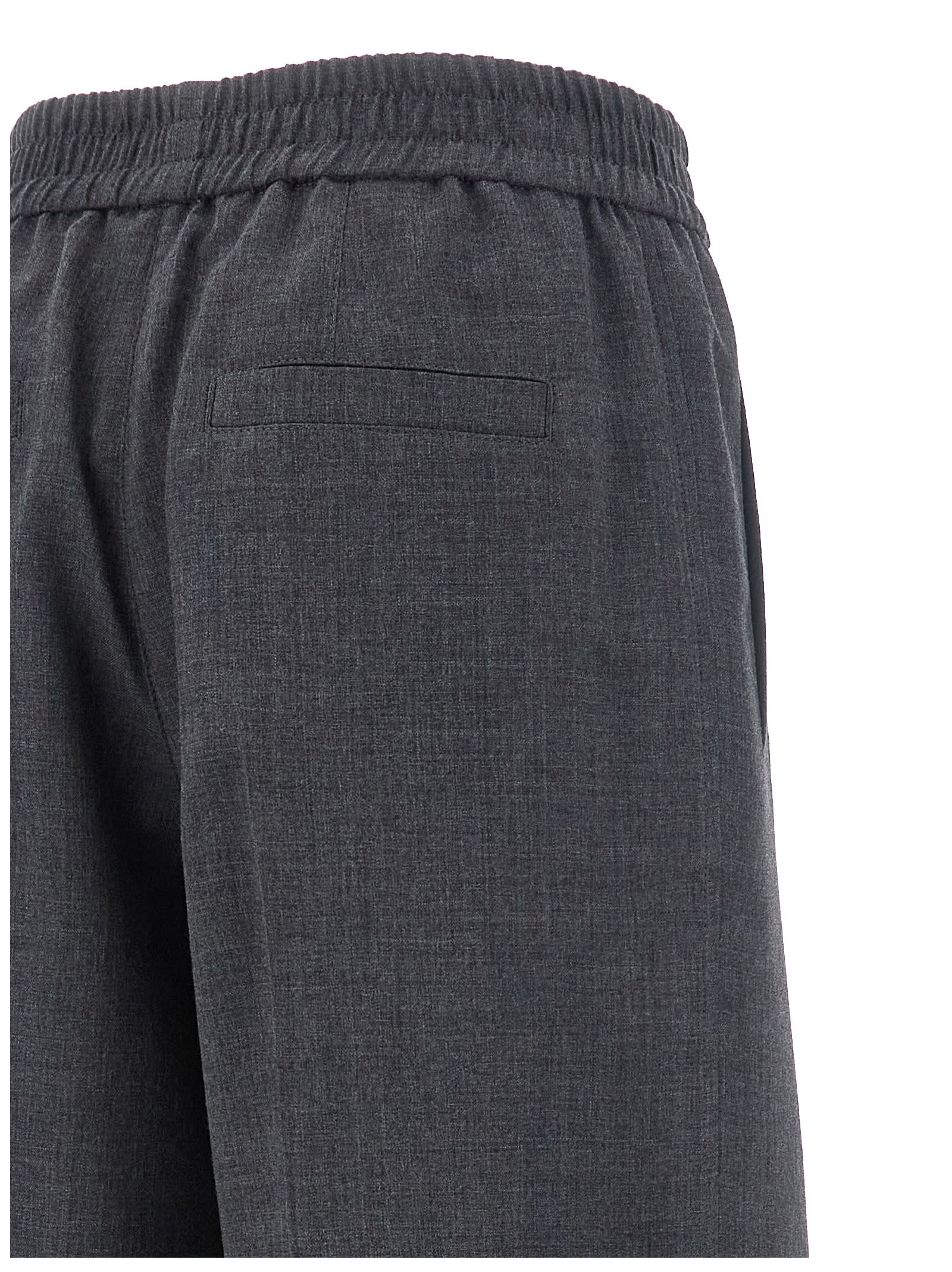Shop Brunello Cucinelli Pin Tuck Trousers In Gray