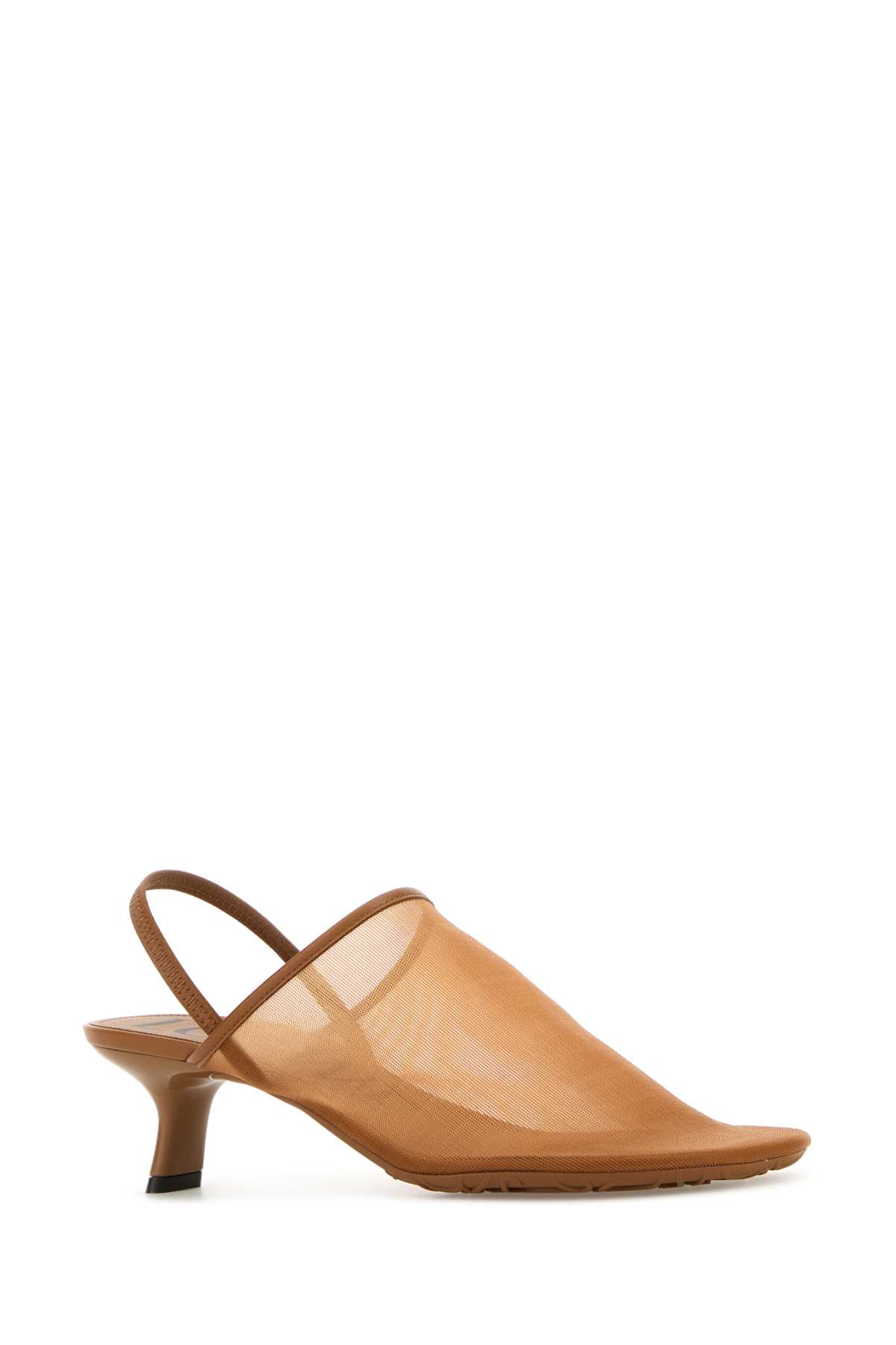Loewe Kitten Heel Mesh Open Toe Pumps