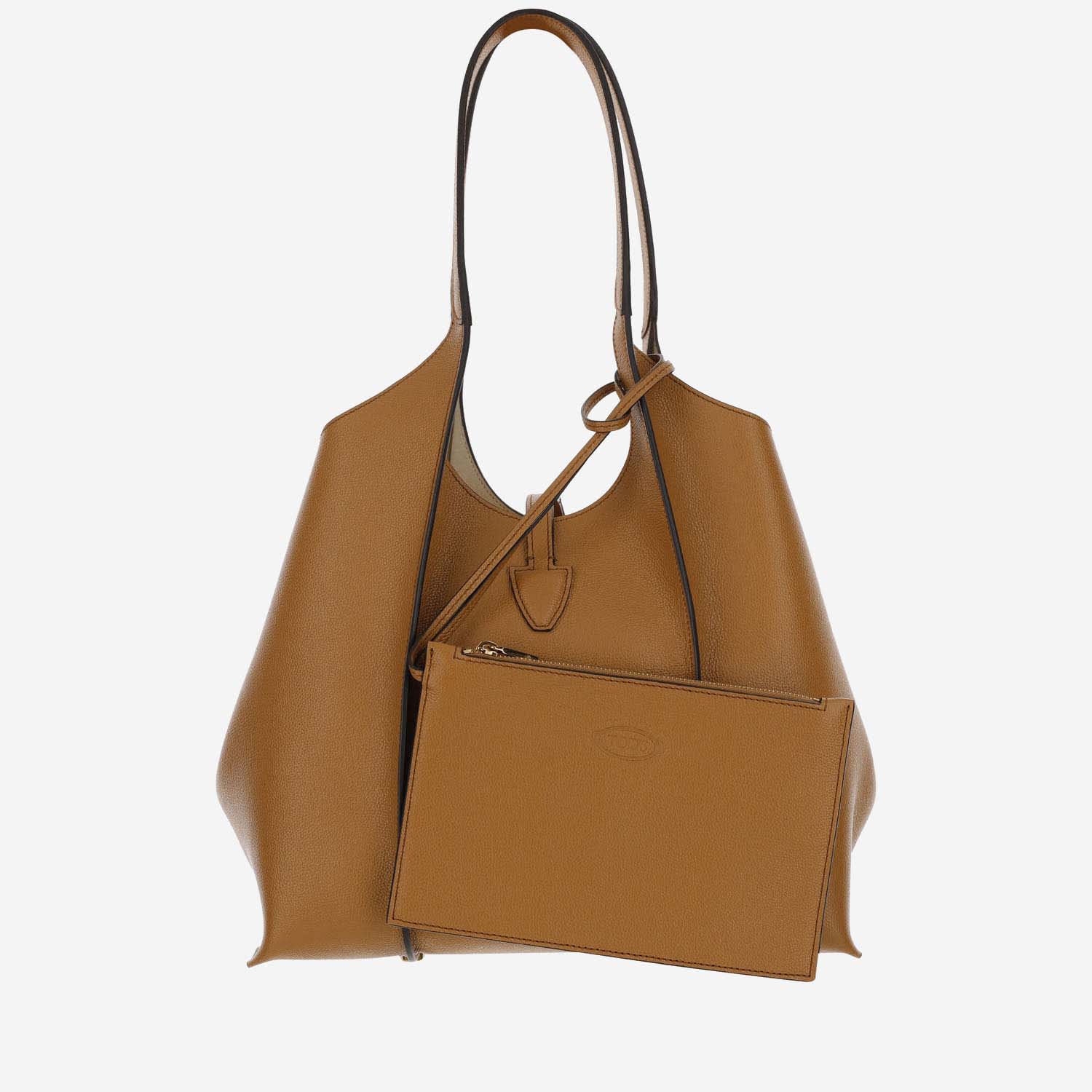 Shop Tod's Timeless Leather Hobo T Bag Small In Leather Brown