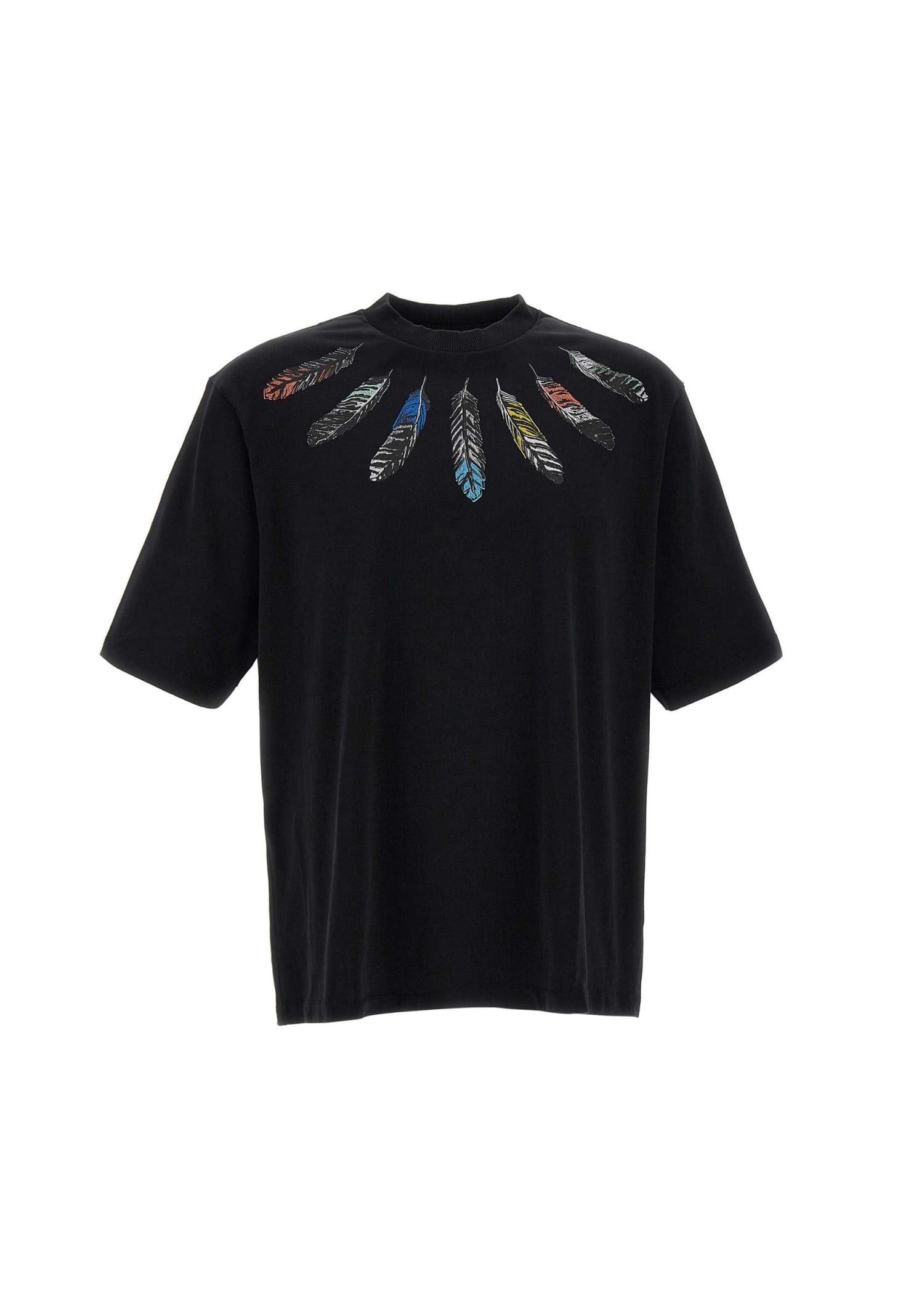 Marcelo Burlon collar Feathers Over T-shirt Cotton