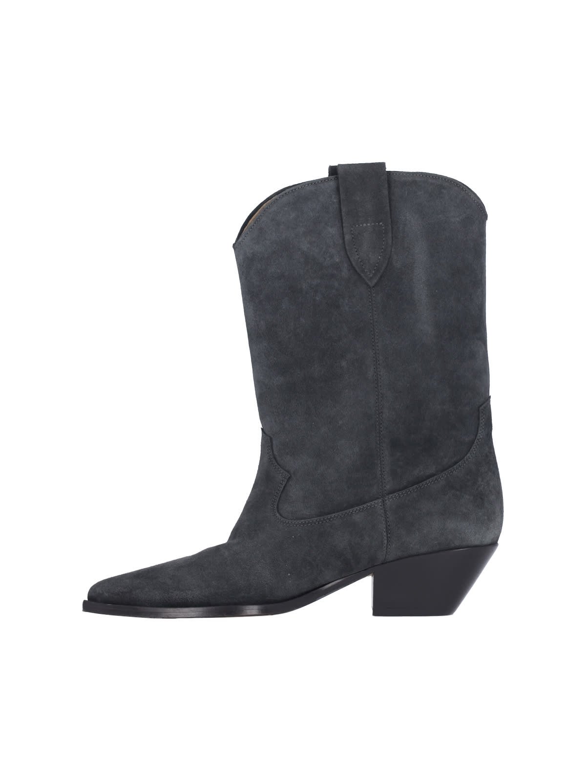 Isabel Marant Mid-height Block Heel Suede Western Boots In Black