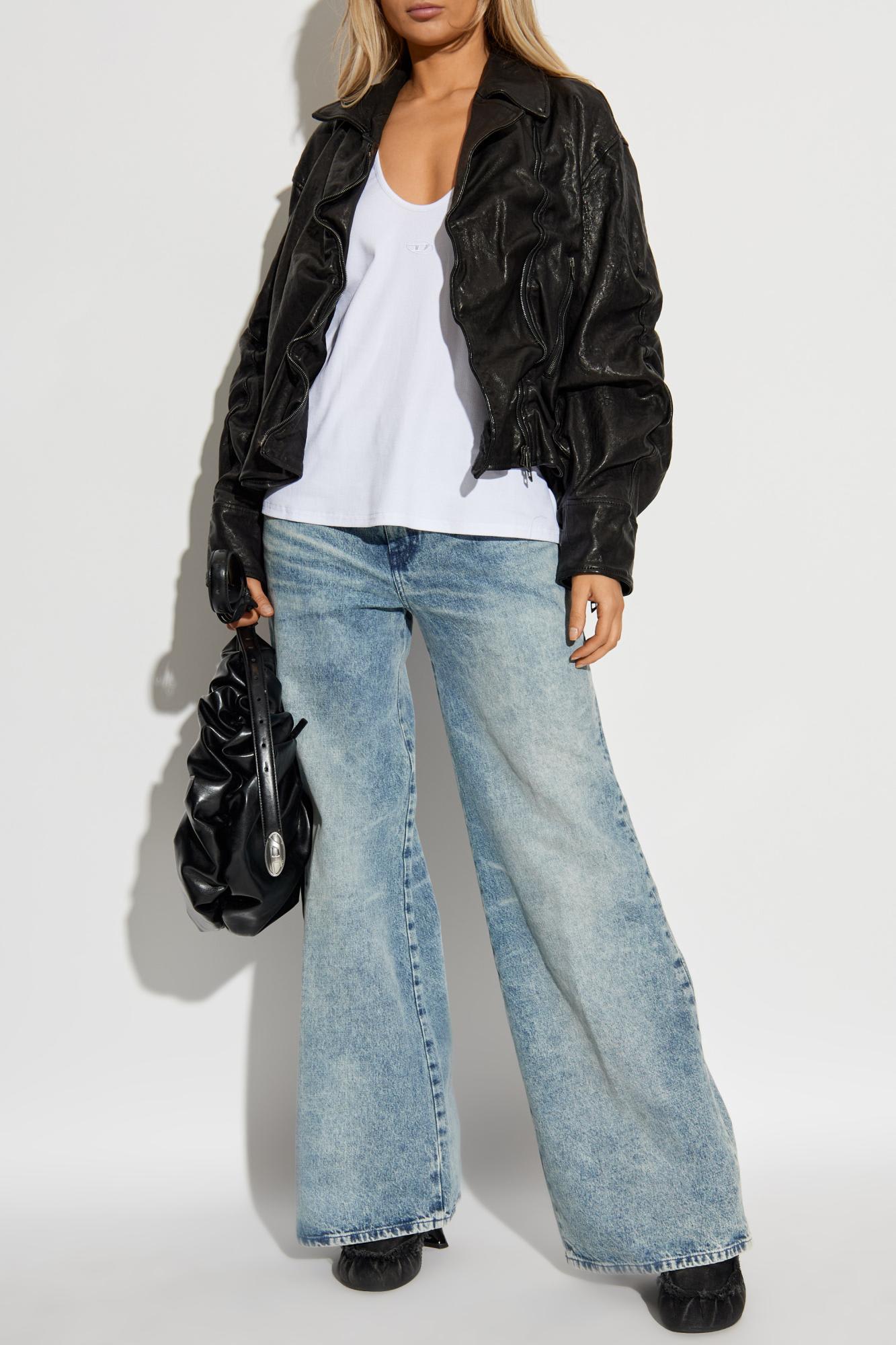 Diesel White Cotton Blend Tank Top Women In White