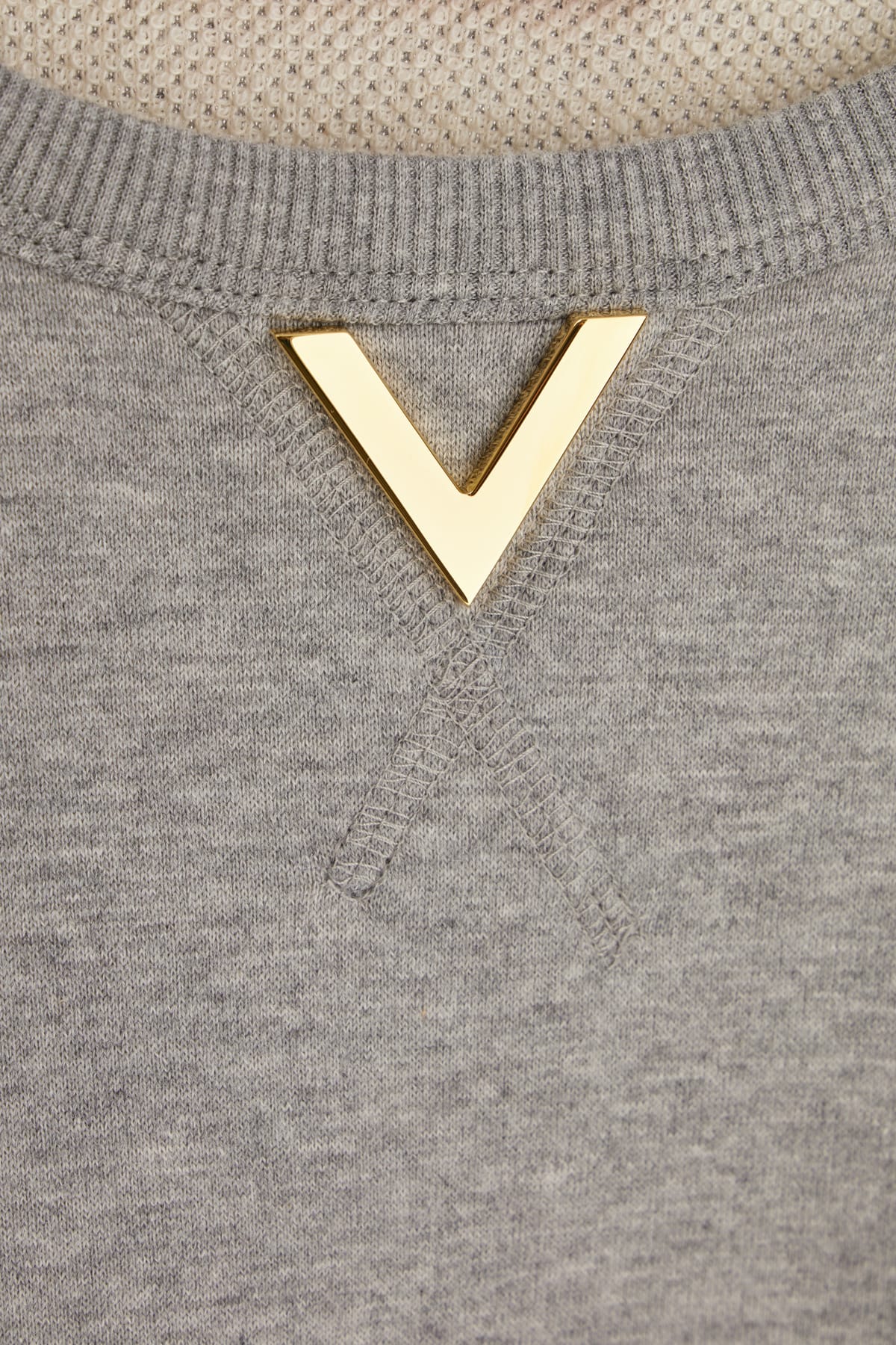 Shop Valentino Grey Cotton Blend Oversize Sweatshirt In Grigio Melange