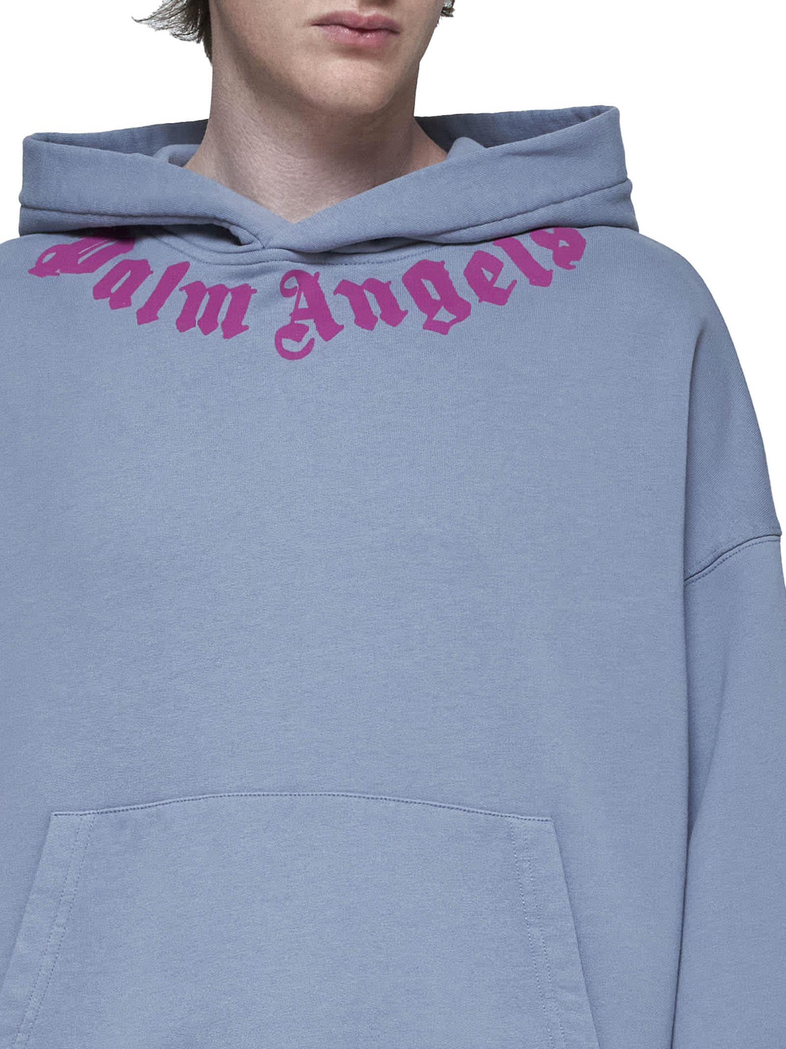 Shop Palm Angels Sweater In Light Grey Fuchsia