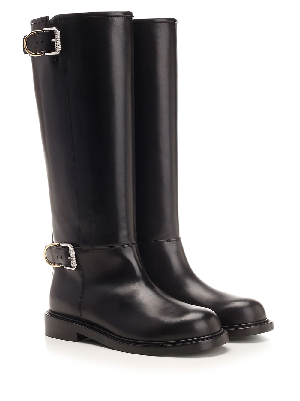 Shop Givenchy Voyou Calf Leather Boots In Black