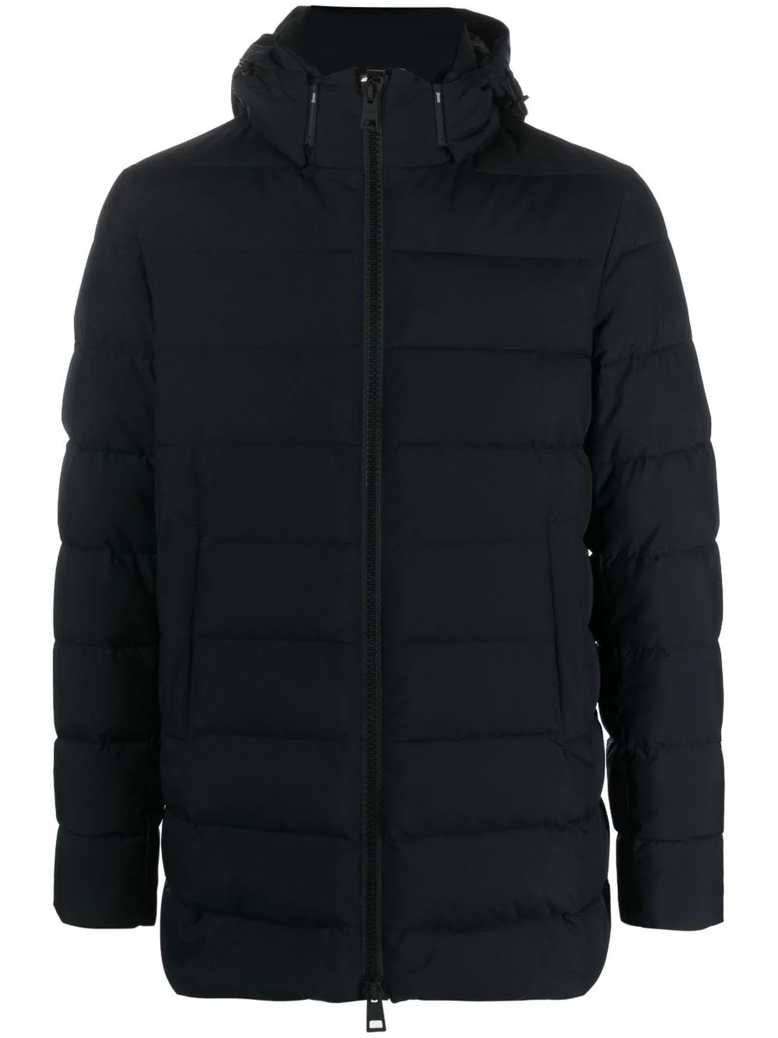 HERNO NAVY BLUE FEATHER DOWN PADDED COAT