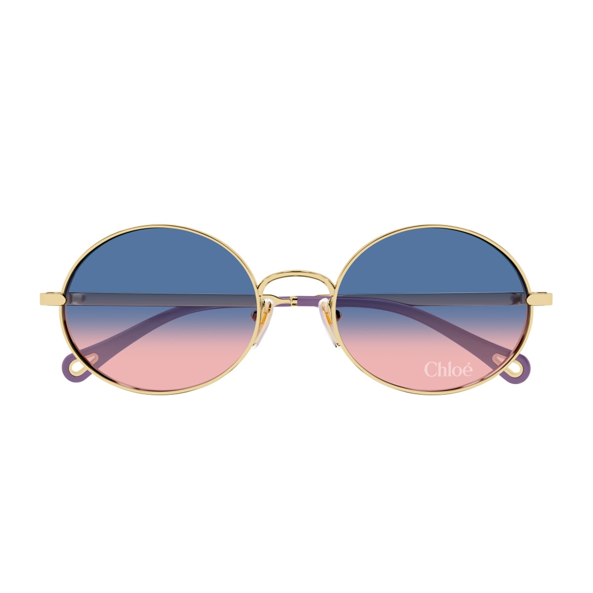 Chloé Ch0326s Aly Linea  003 Gold Blue Sunglasses In Gold