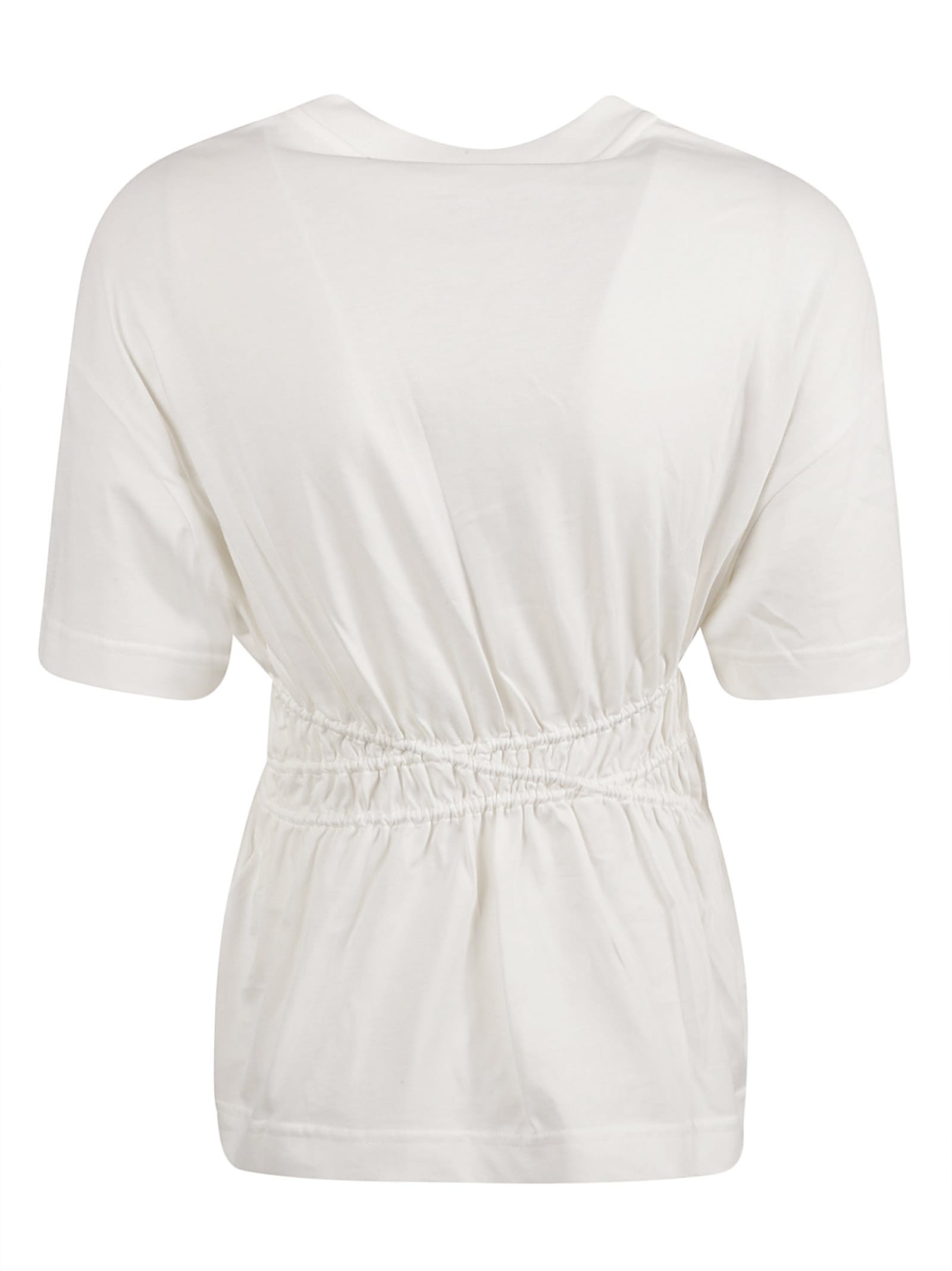 Shop Alexander Mcqueen Wrap Waist T-shirt In Optic White