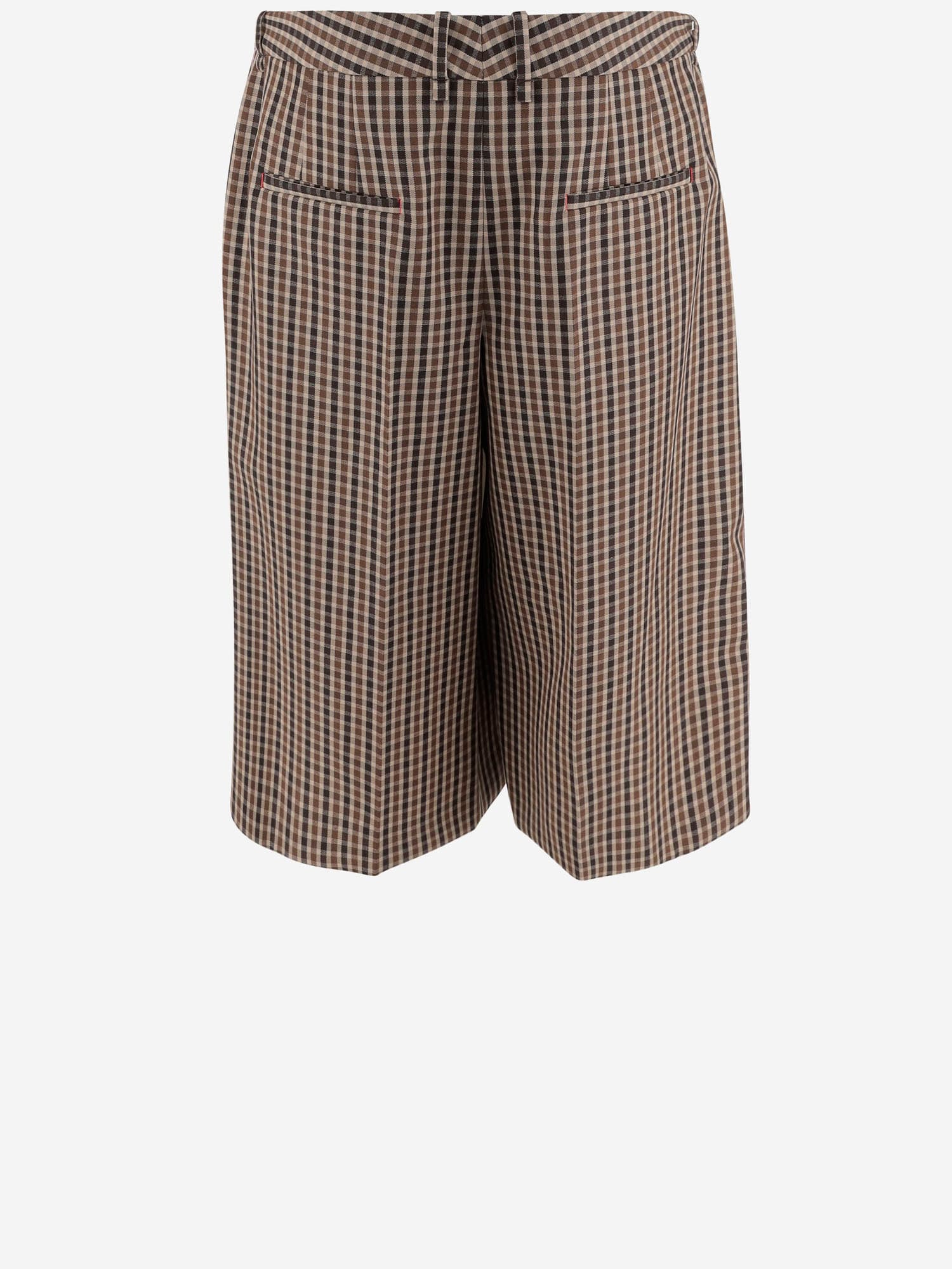 Jil Sander Wool Plaid Pattern Short Pants