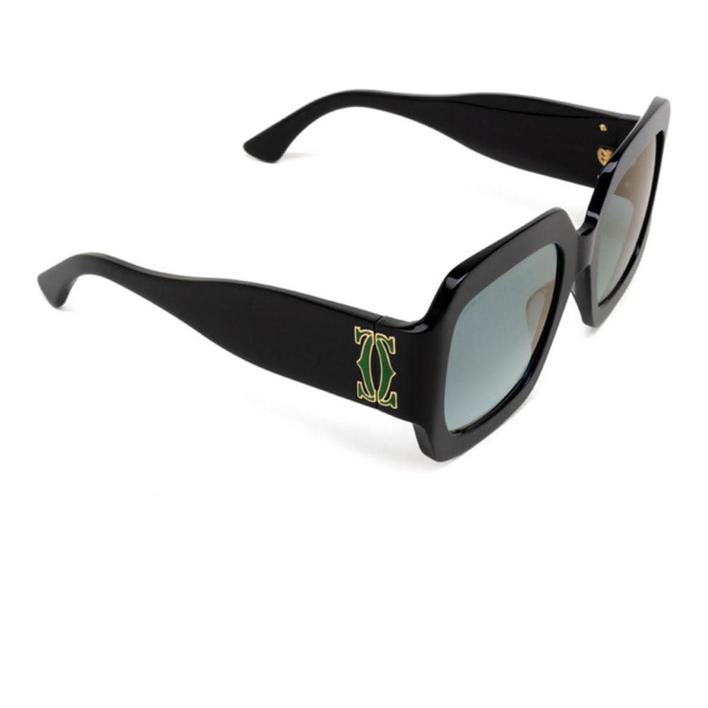 Shop Cartier Sunglasses In Nero/verde