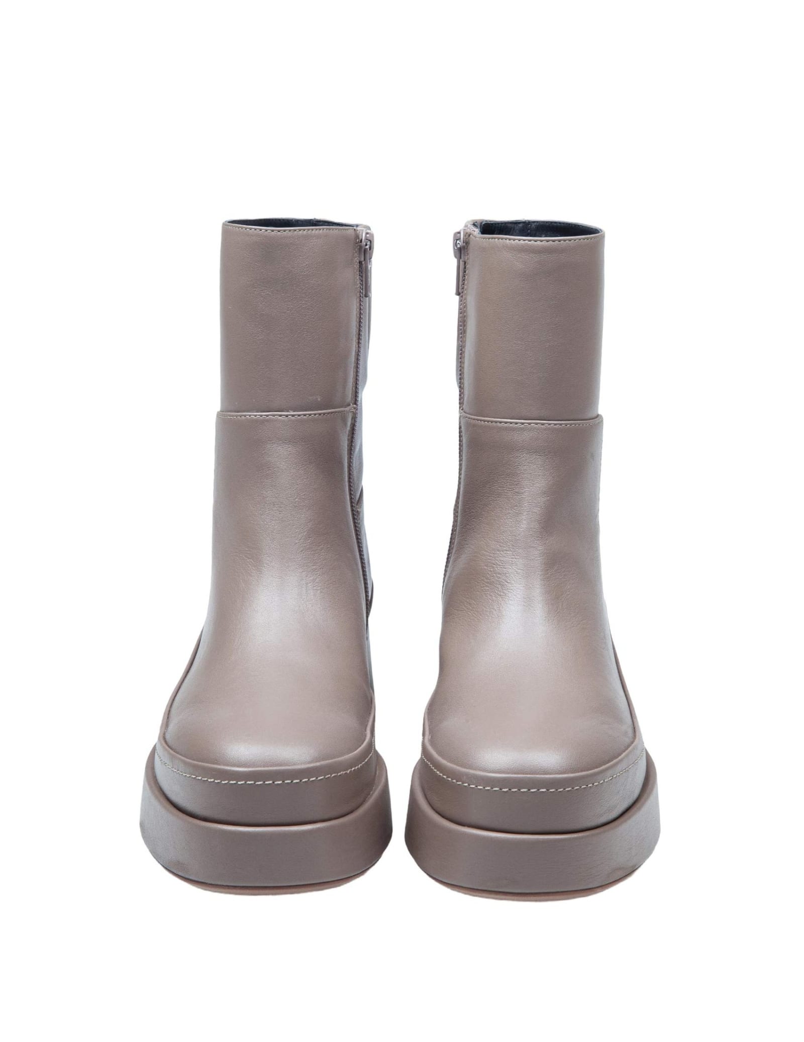 Shop Paloma Barceló Danube Ankle Boot In Taupe Leather